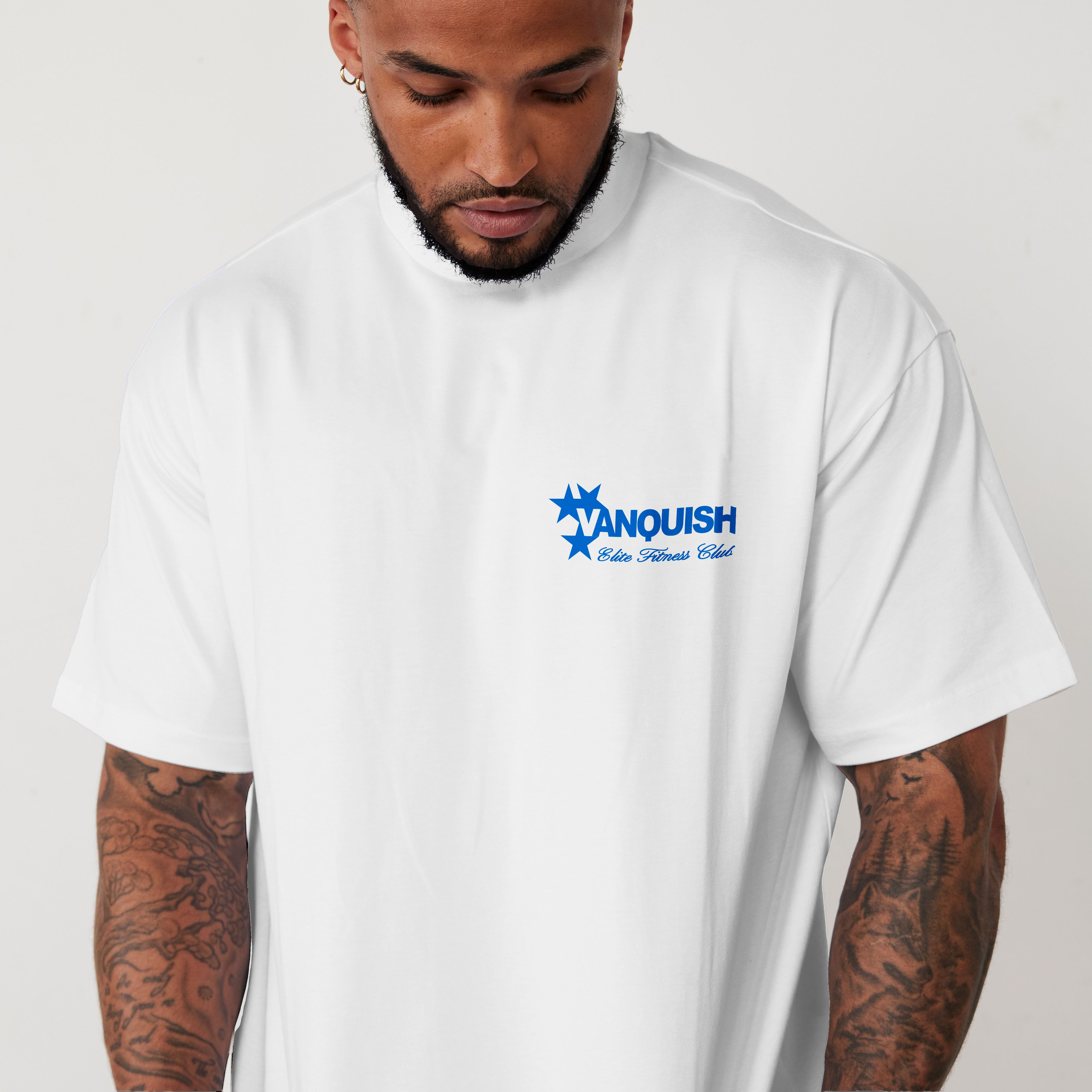 Vanquish Revolve Multi Star White Oversized T Shirt