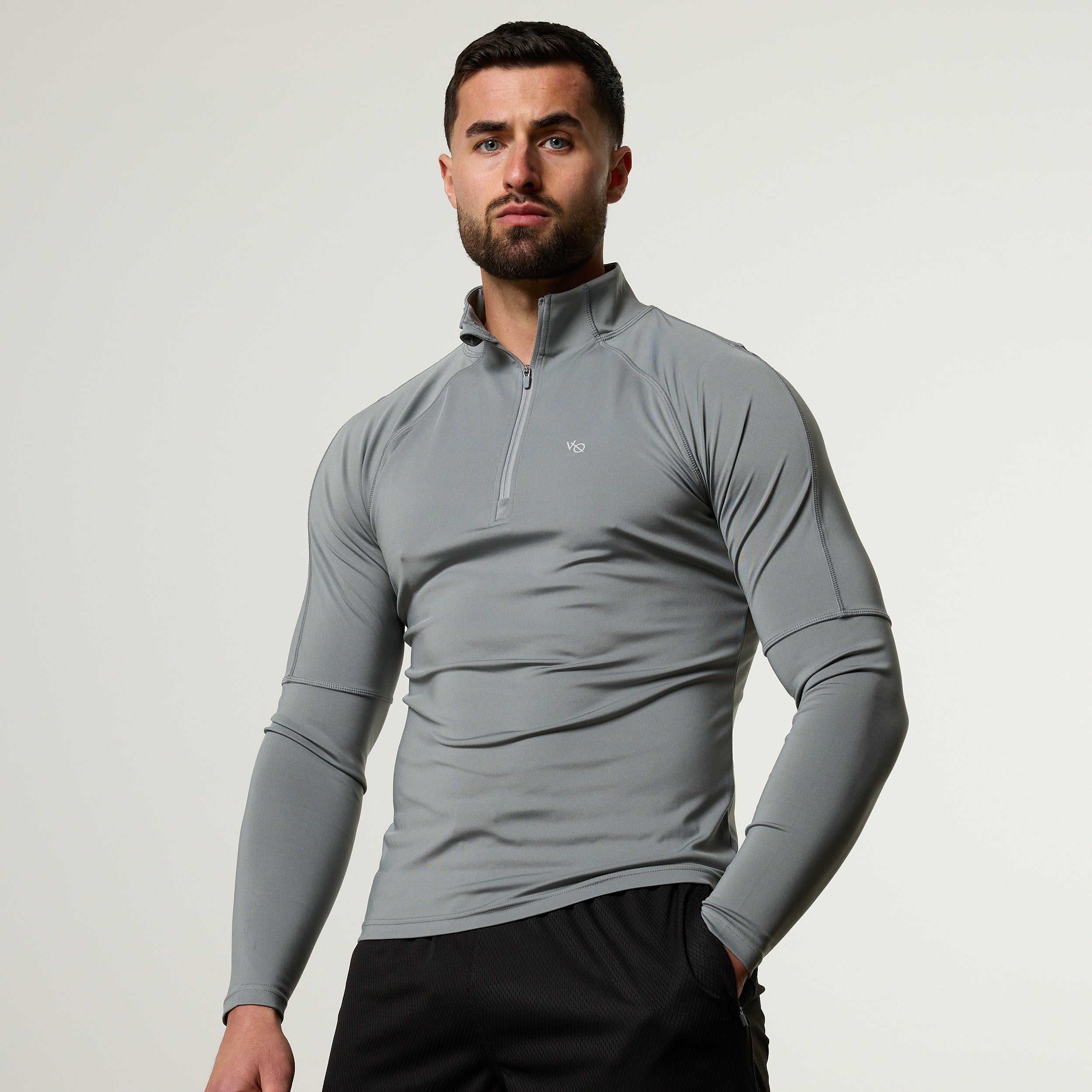 Vanquish Essential V2 Performance Steel Grey 1/4 Zip Top