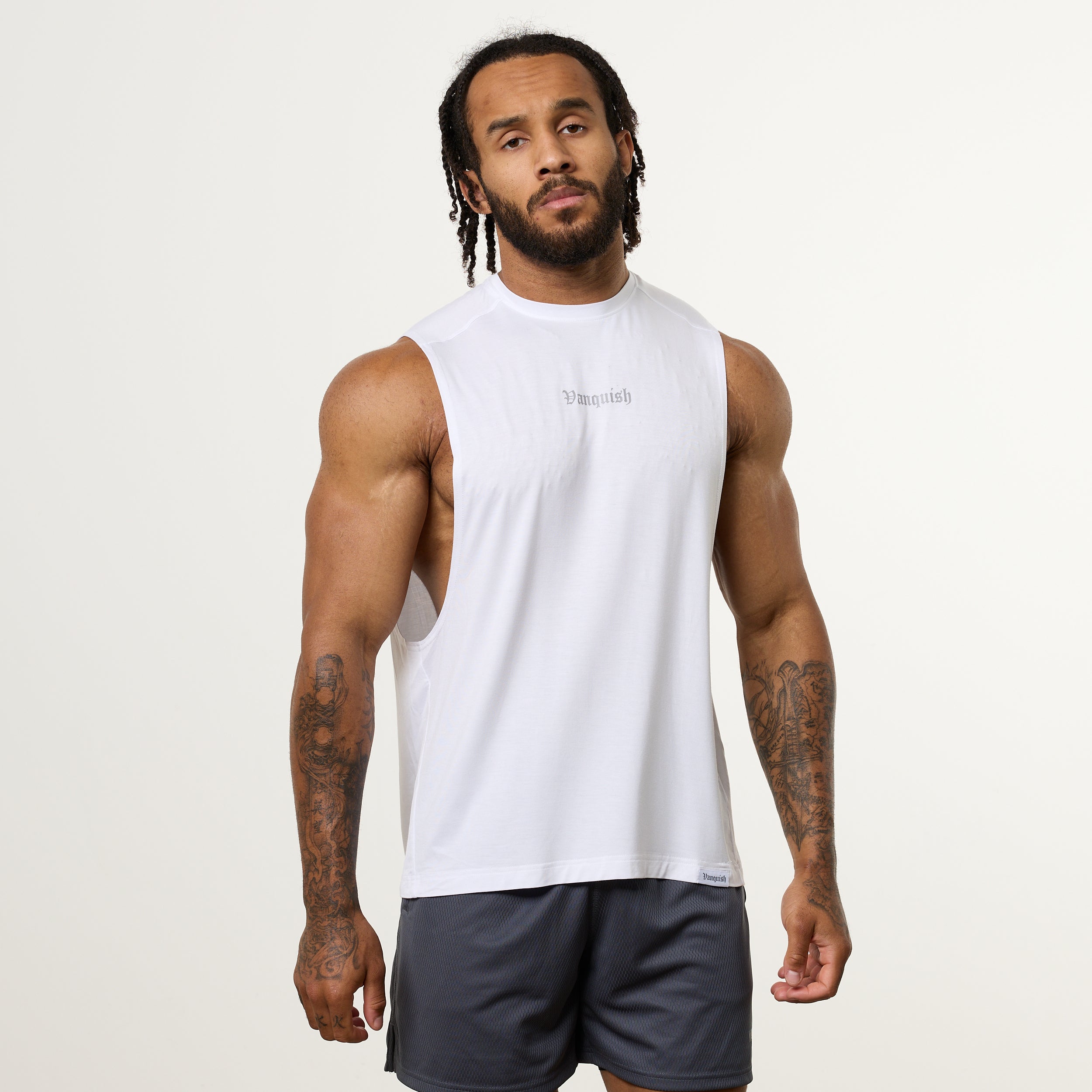 Vanquish Ultra Soft White Oversized Sleeveless T Shirt