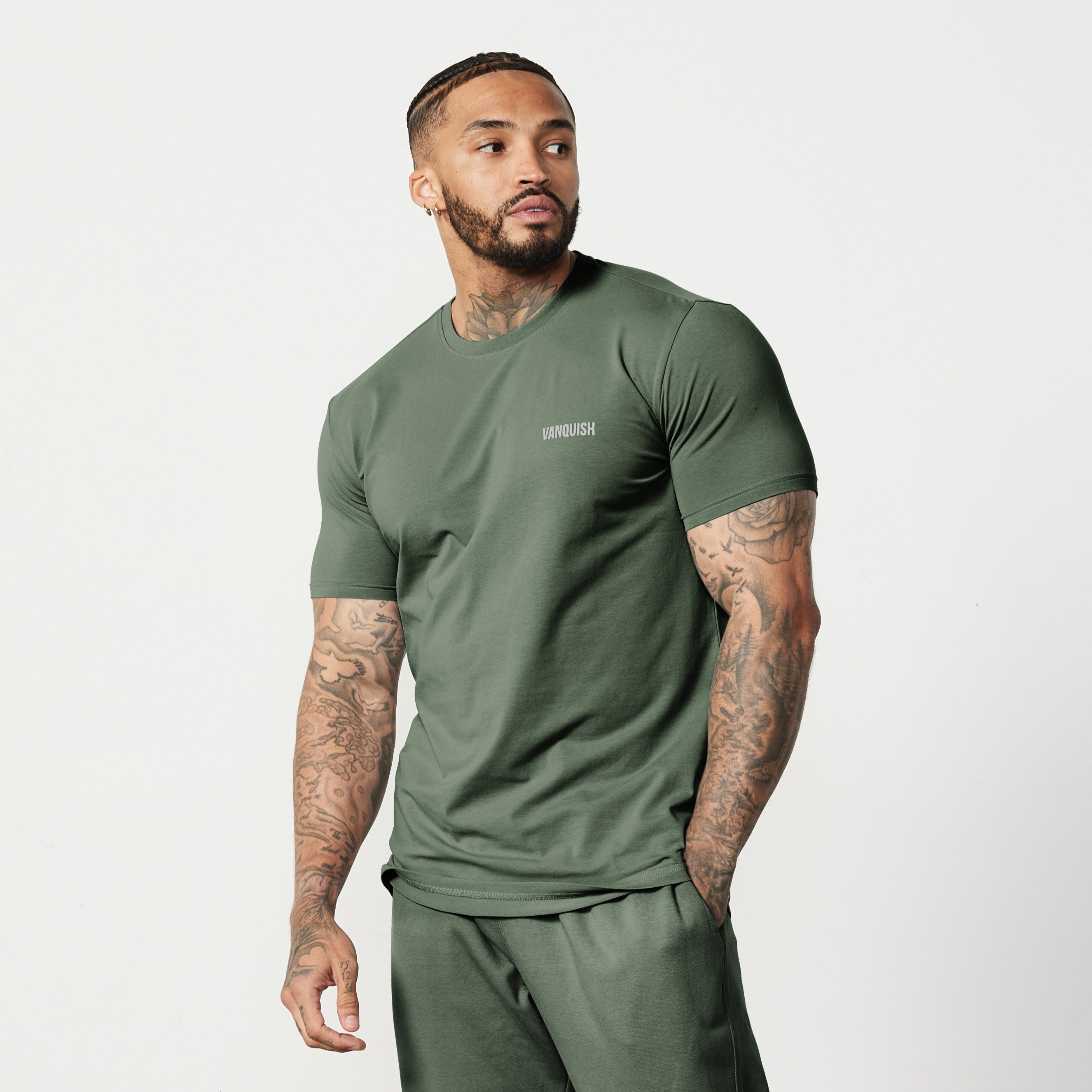 Vanquish Essential Forest Green Slim Fit Short Sleeve T Shirt