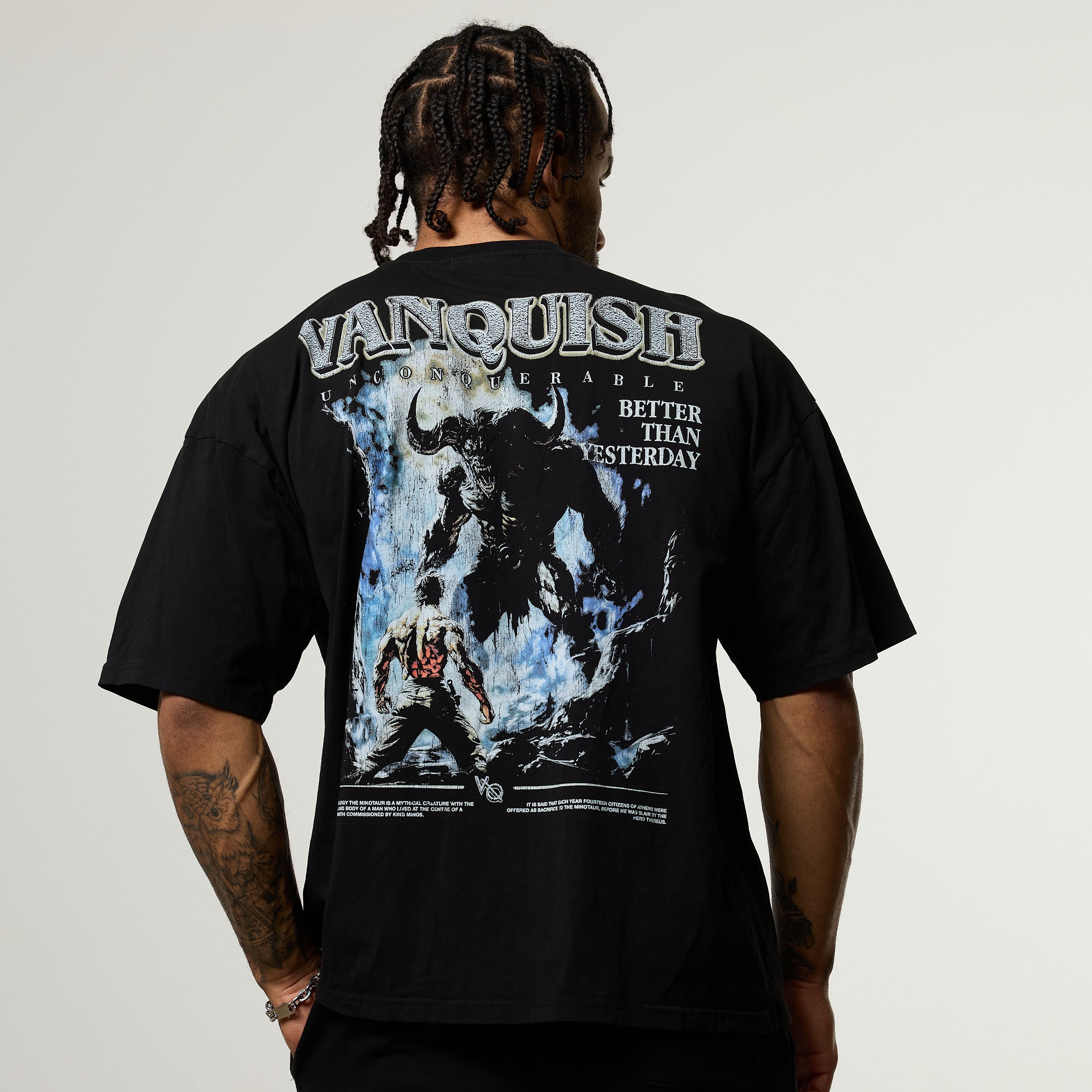 Vanquish Olympus Black Minotaur Oversized Boxy T Shirt
