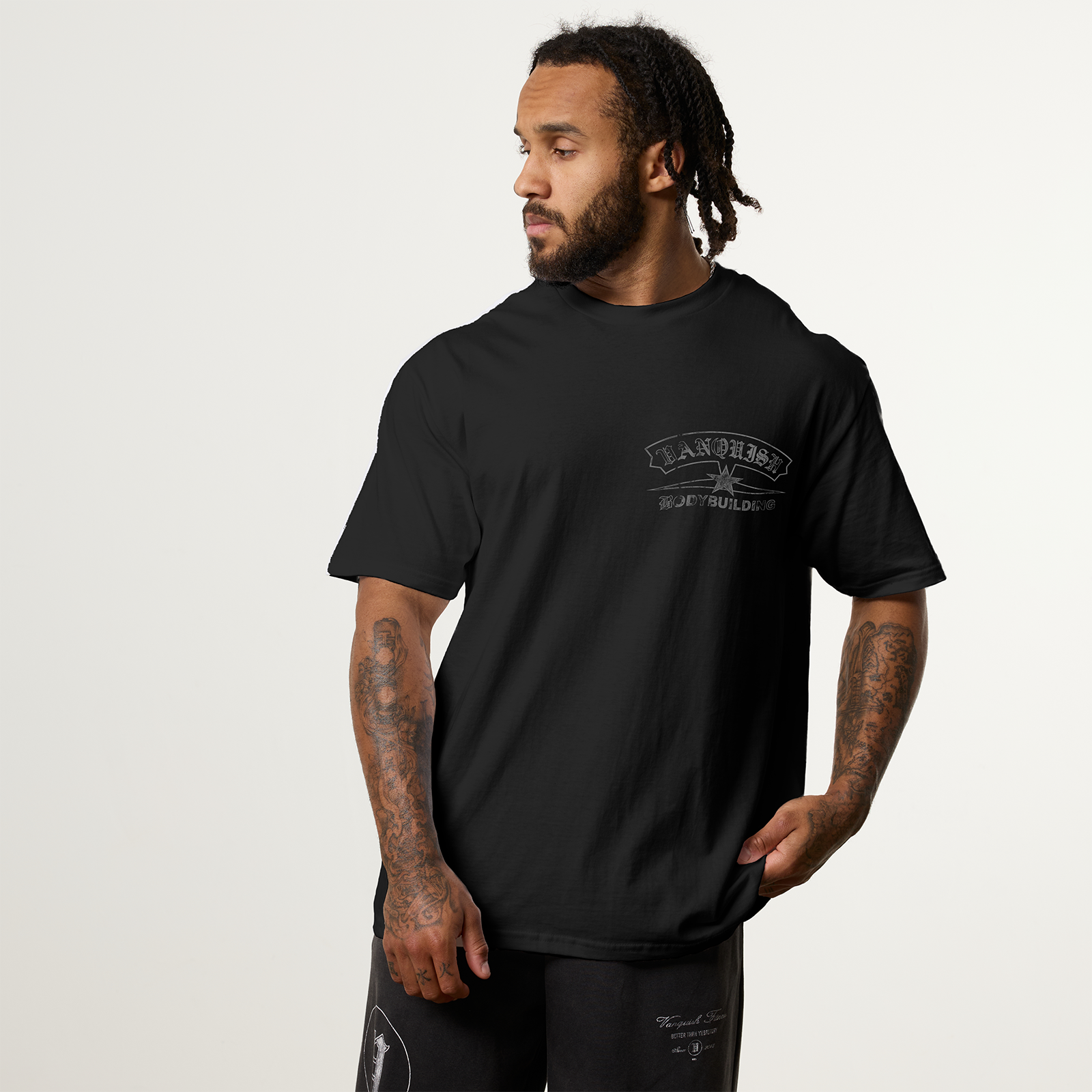 REVOLVE CALI BANNER GRUNGE BLACK OVERSIZED TEE