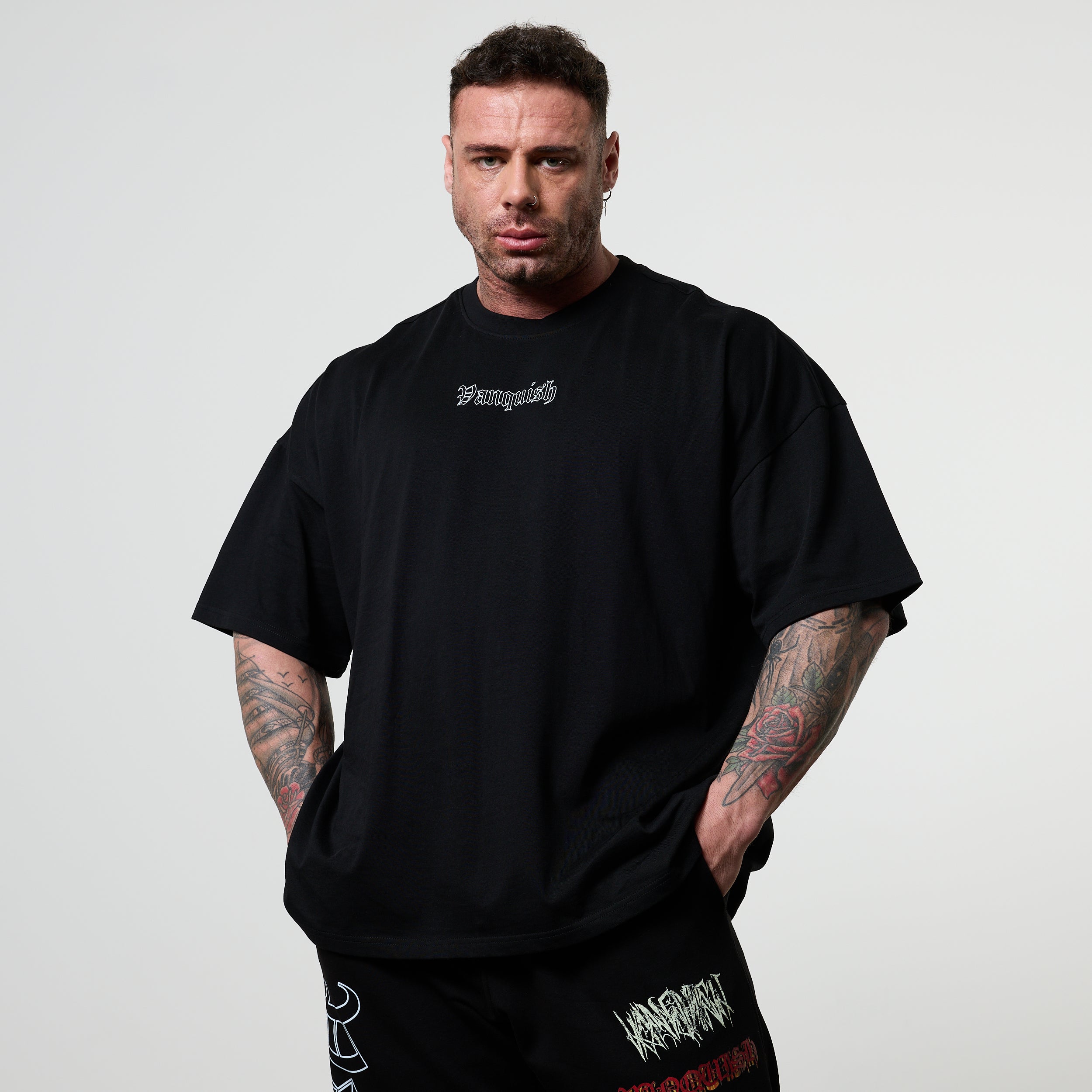 Vanquish Olympus Black Heavyweight Oversized Boxy T Shirt