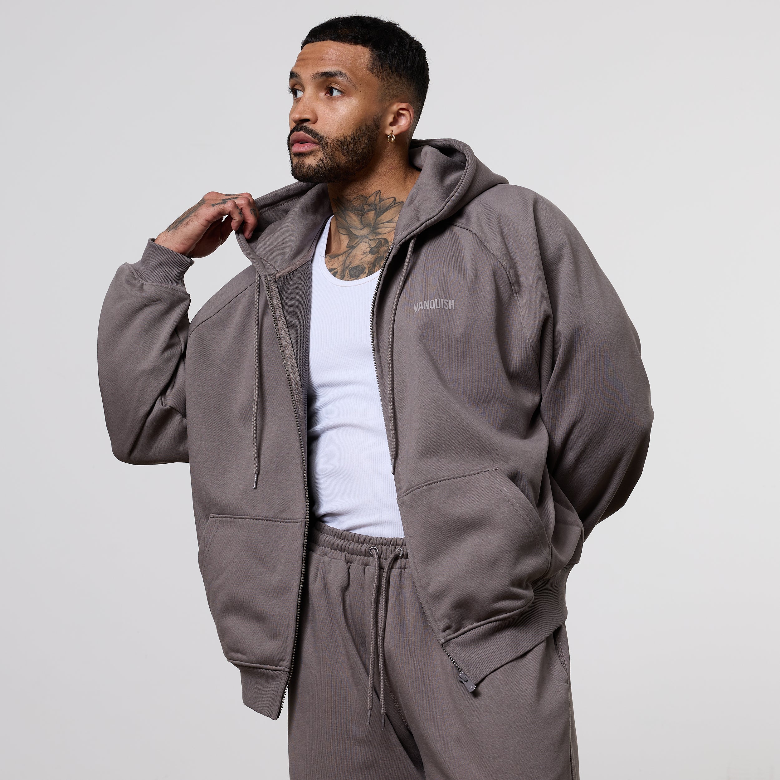 Vanquish Essential Mushroom Oversized Boxy Hoodie