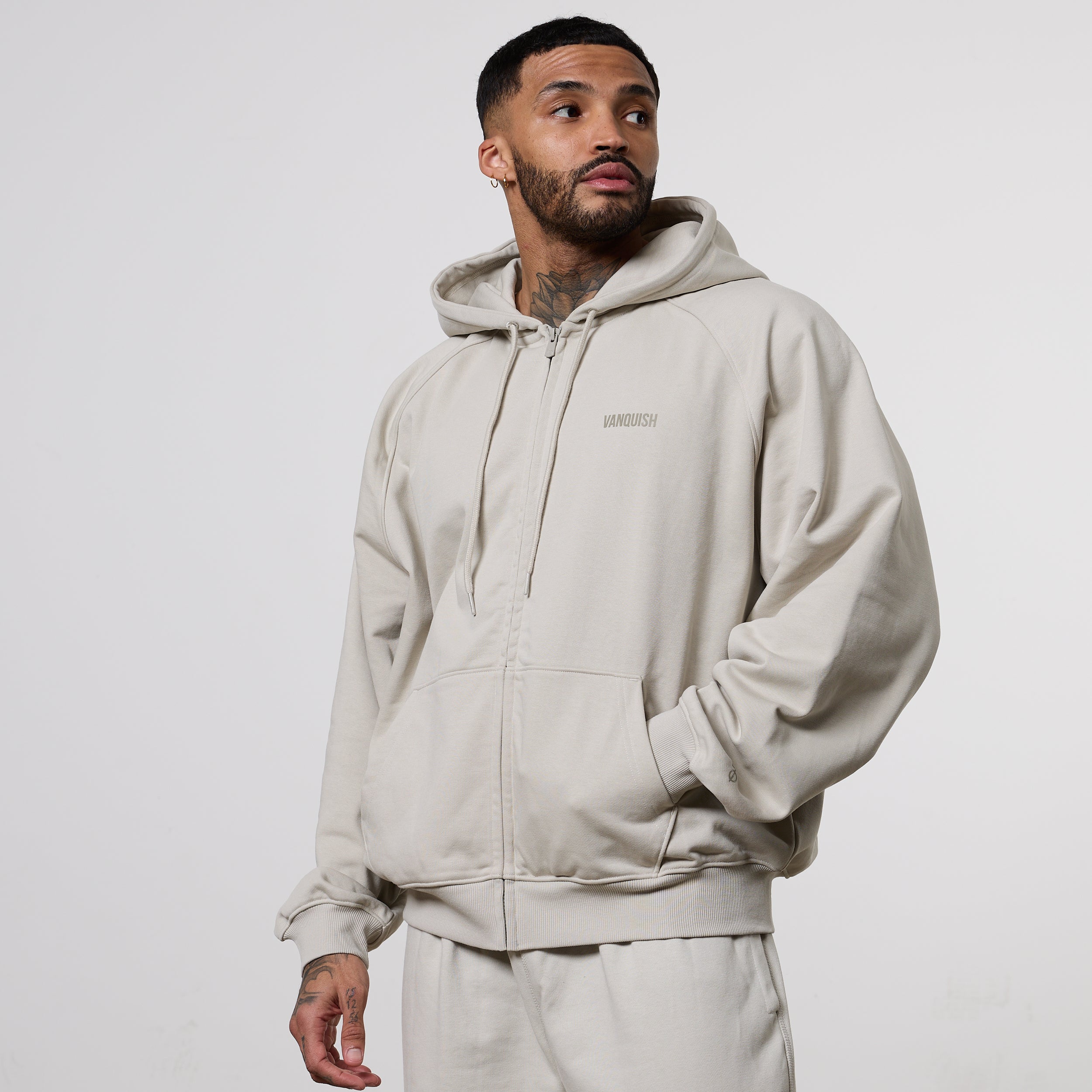 Vanquish Essential Stone Oversized Boxy Hoodie