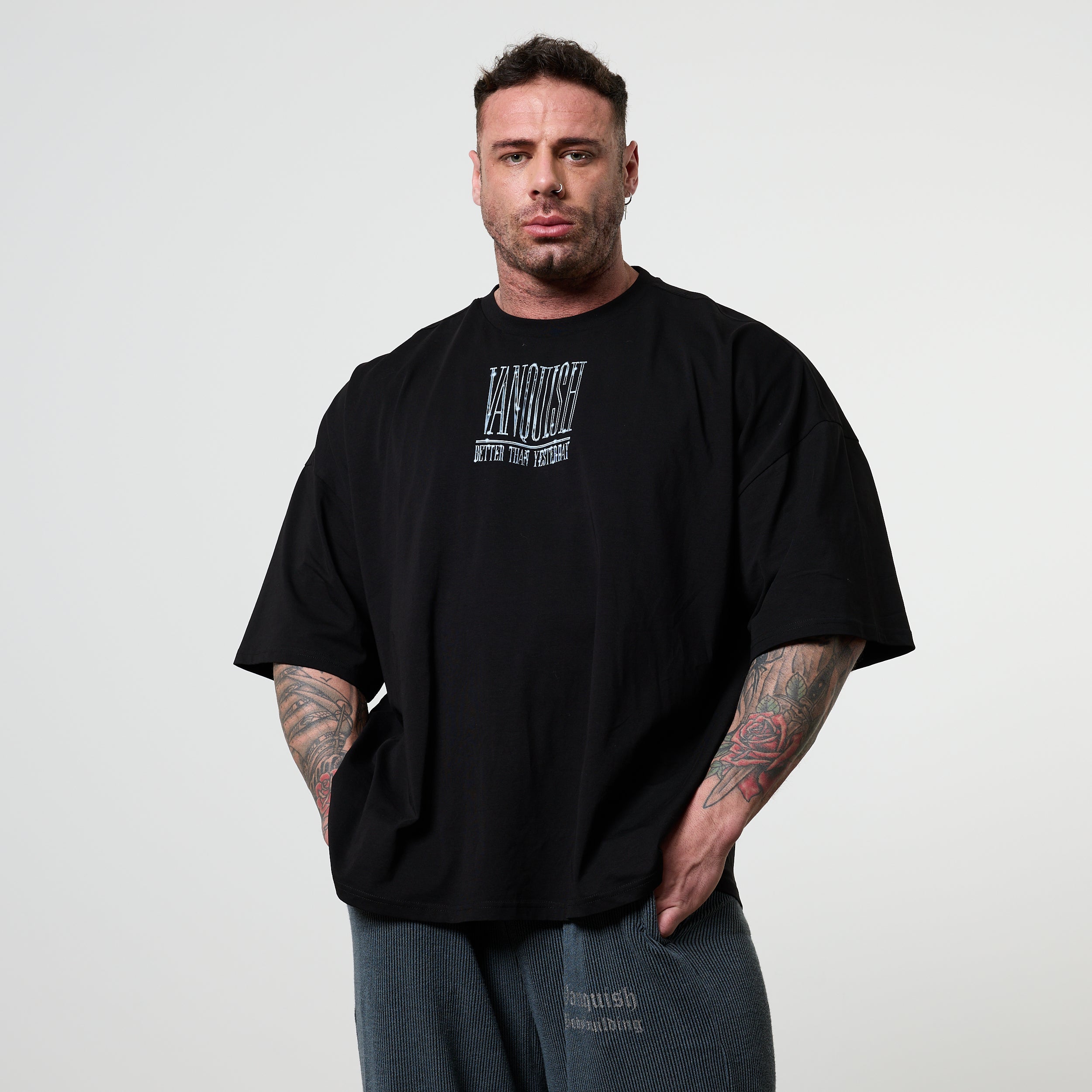 Vanquish Olympus Black Hercules Oversized Boxy T Shirt