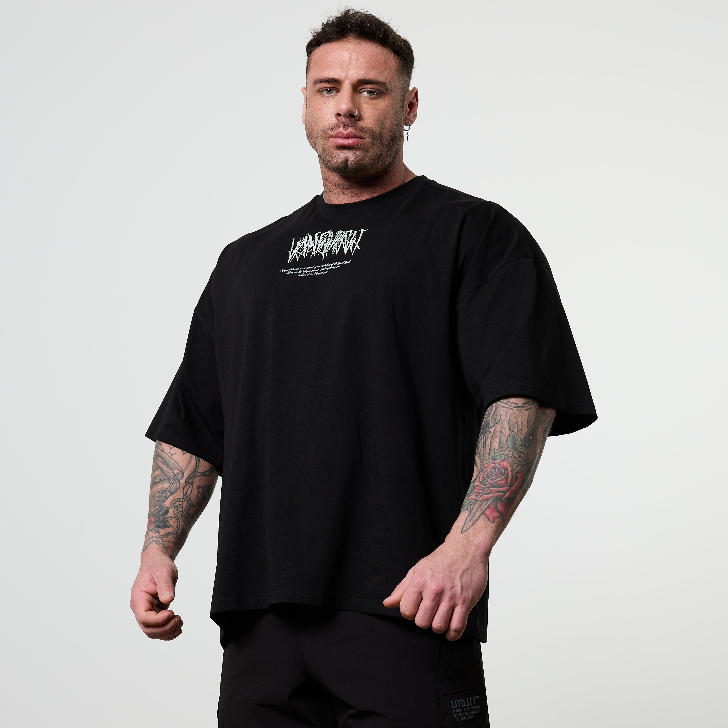 Vanquish Olympus Black Zeus Oversized Boxy T Shirt