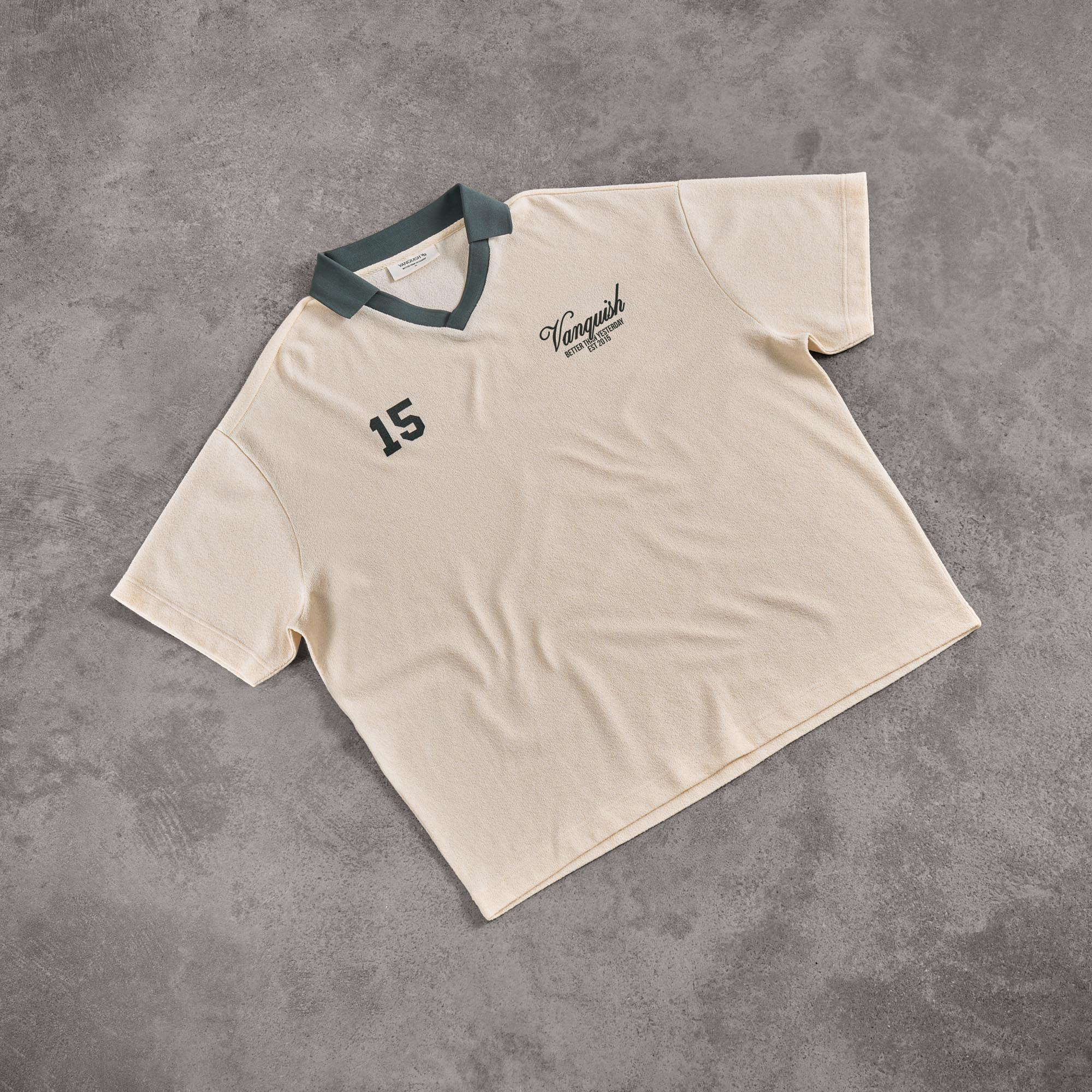 Vanquish Off White Textured Soccer Jersey