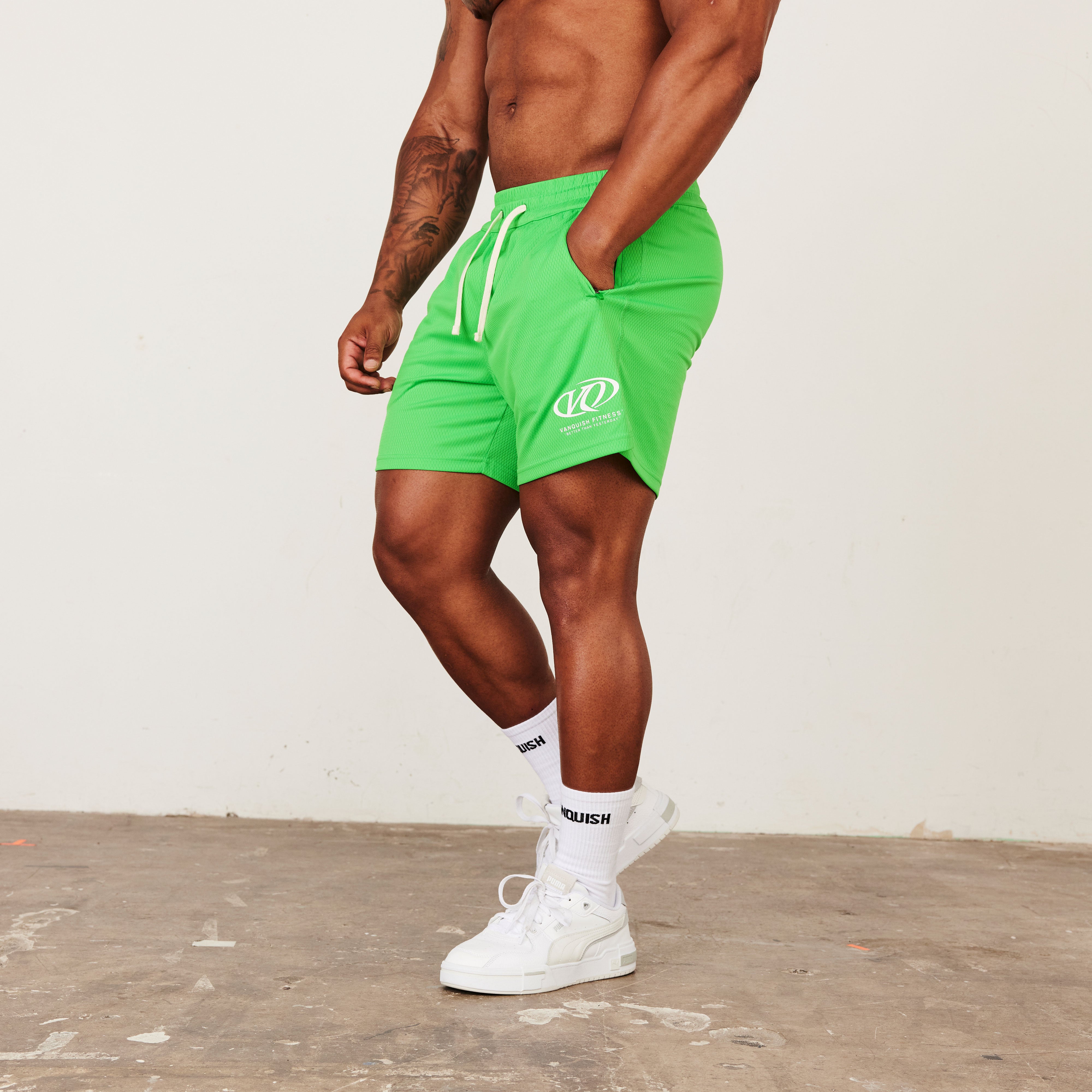 Vanquish TSP Neon Green Racing Mesh Shorts