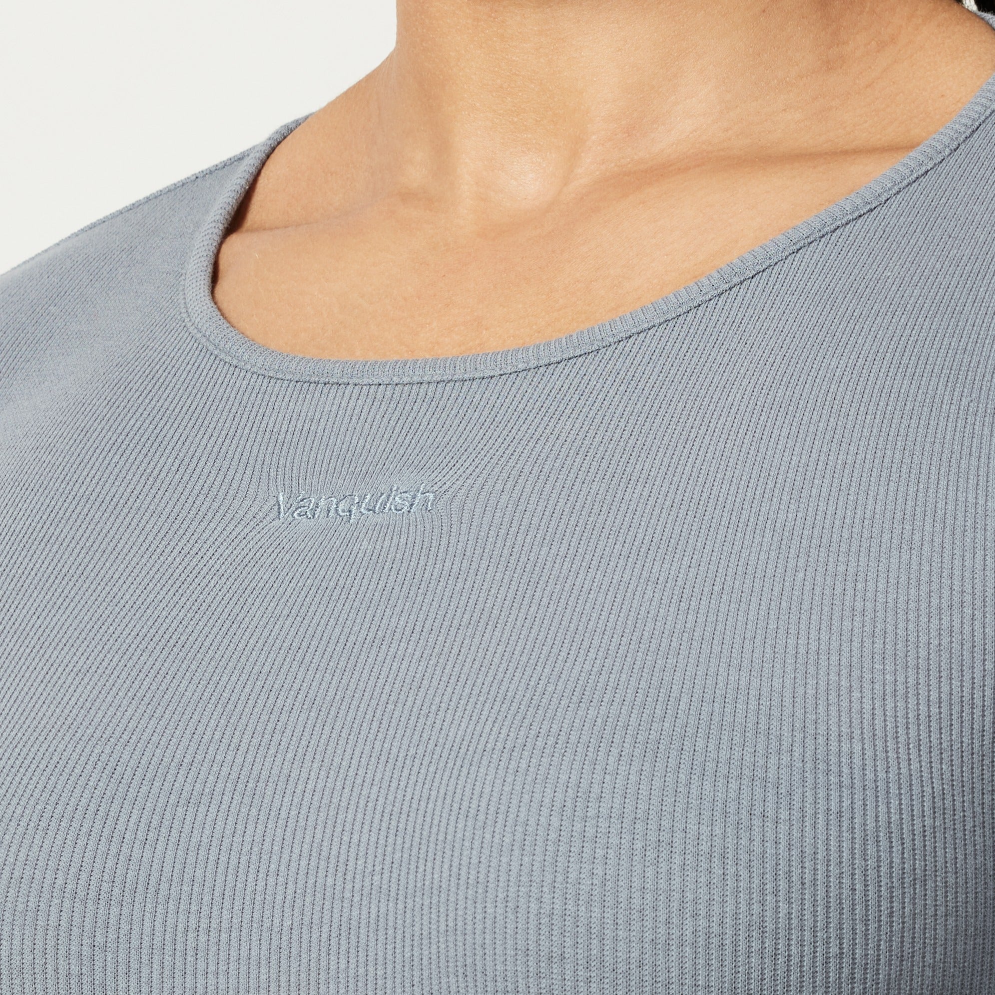 Vanquish Restore Slate Grey Long Sleeve Ribbed Bodysuit
