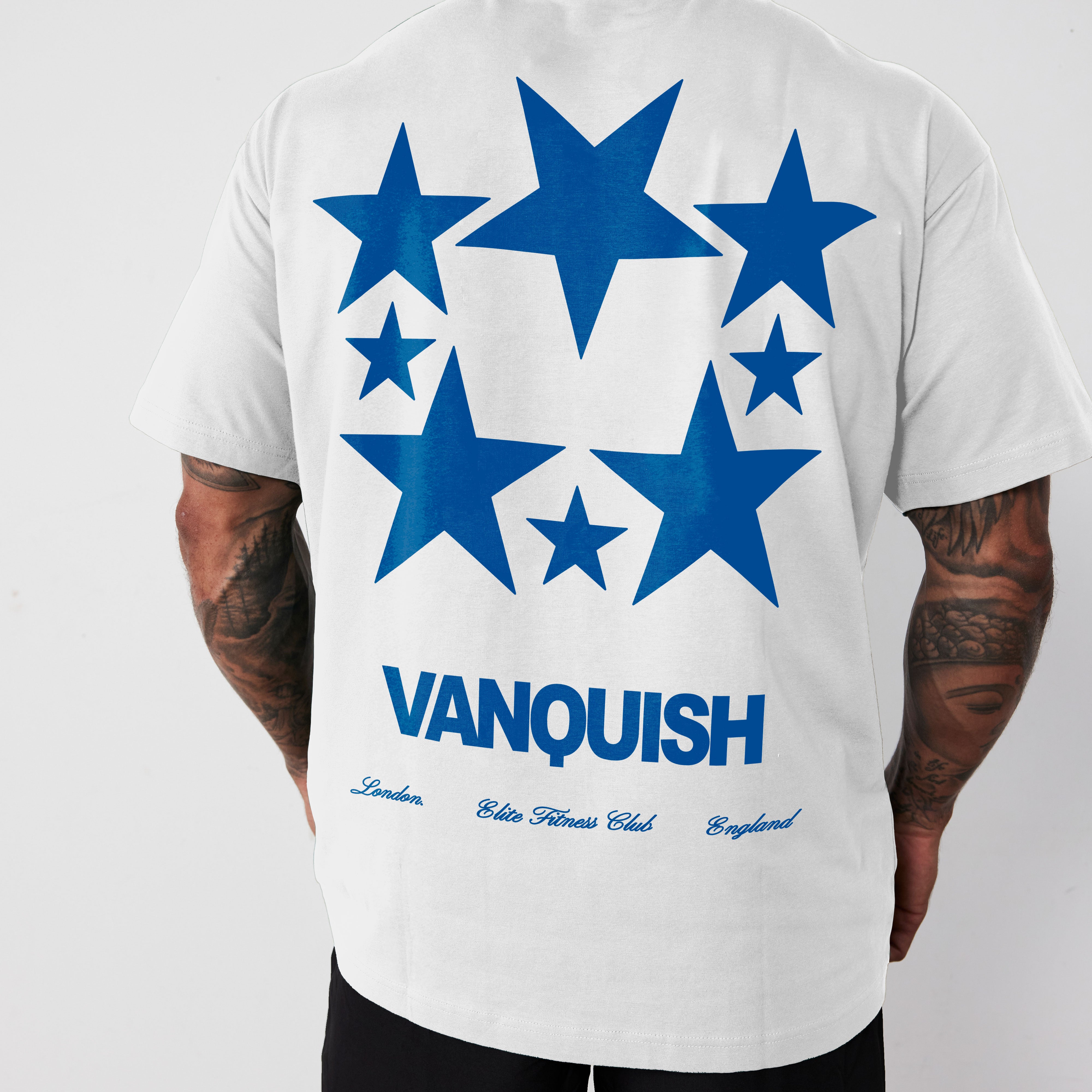 Vanquish Revolve Multi Star White Oversized T Shirt