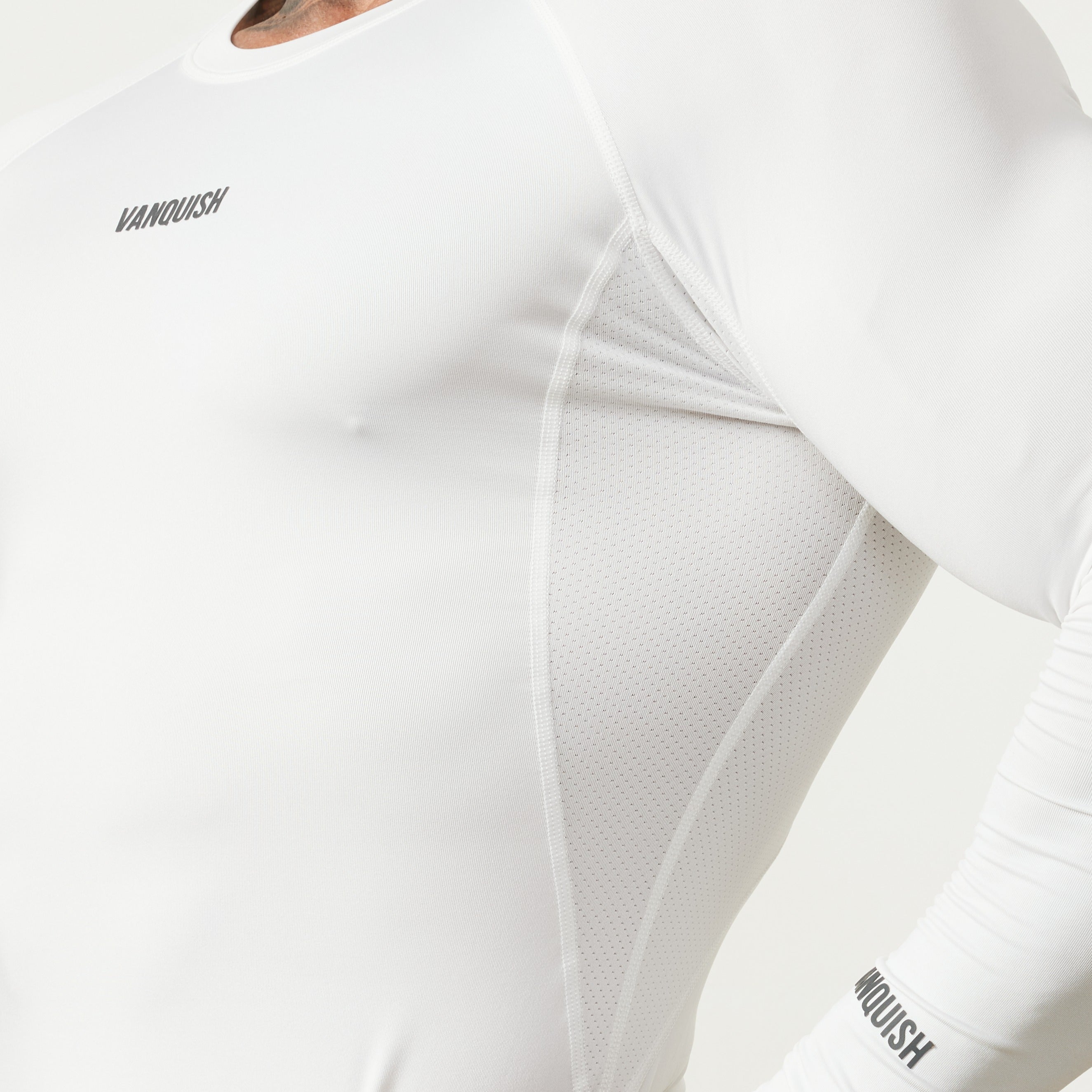 Vanquish Utility White Long Sleeve Base Layer Top