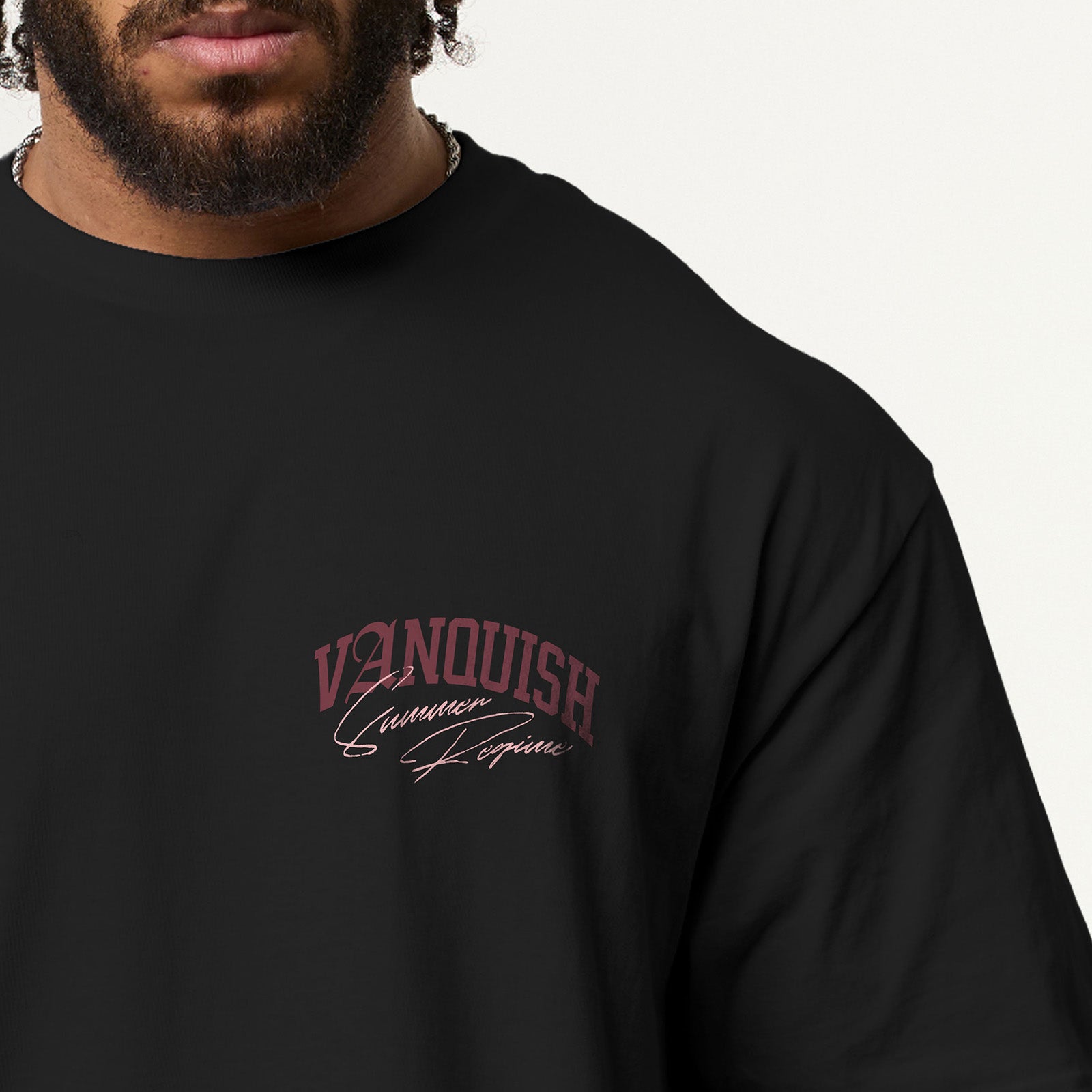 Vanquish Revolve Summer Regime Black & Pink Oversized T Shirt