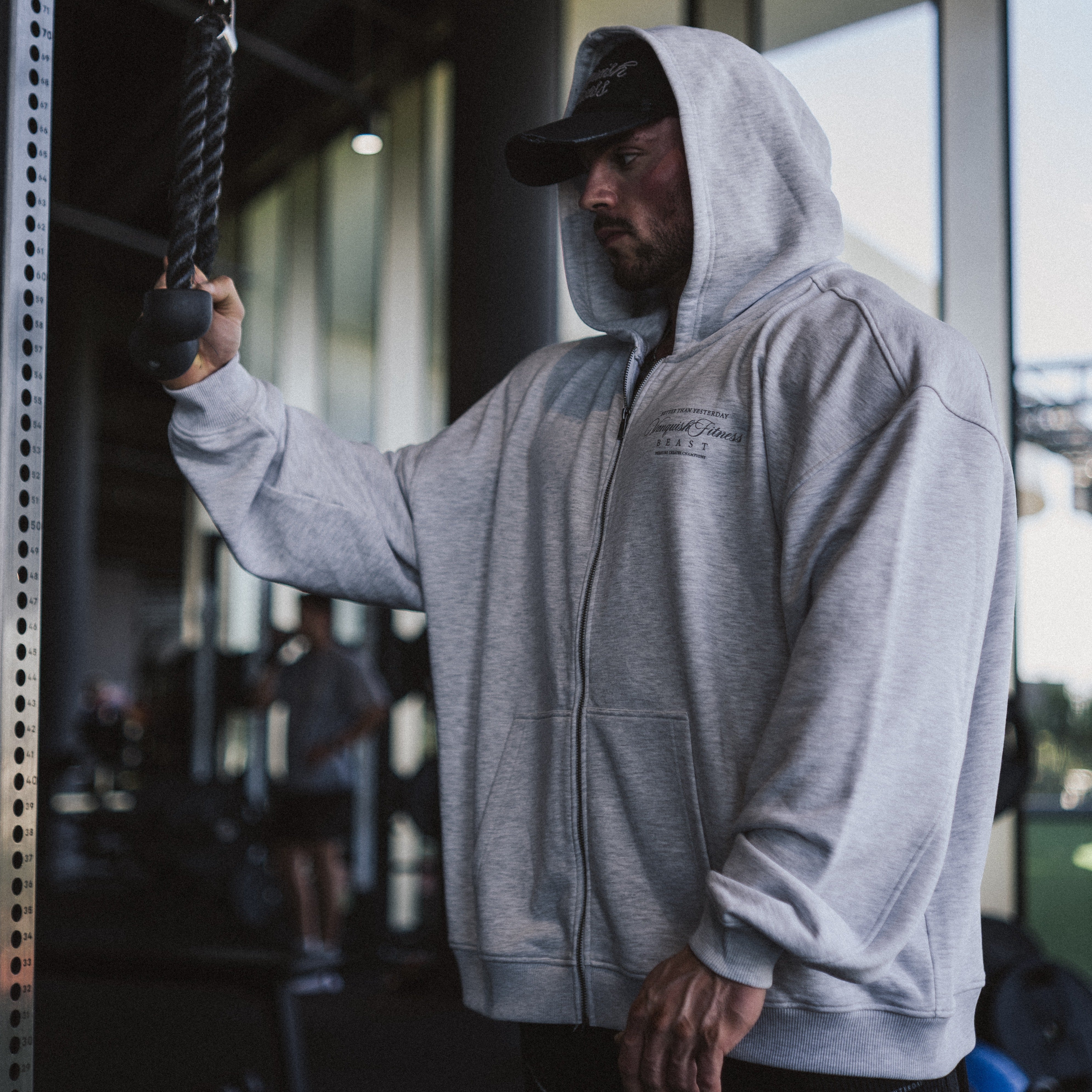 Vanquish x JBeast Grey Oversized Full Zip Hoodie