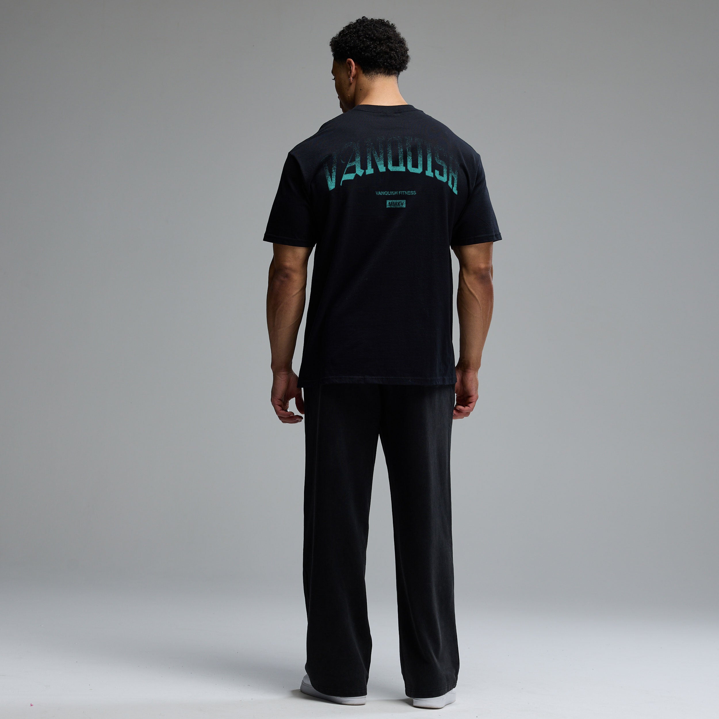 REVOLVE FADE AQUA BLACK OVERSIZED T SHIRT