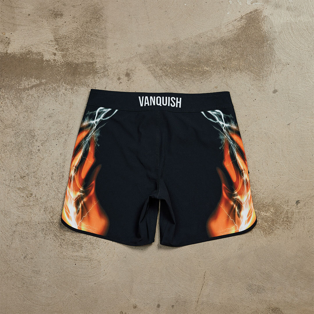 VQ Black and Orange Jeremy Buendia Men's Physique Board Shorts