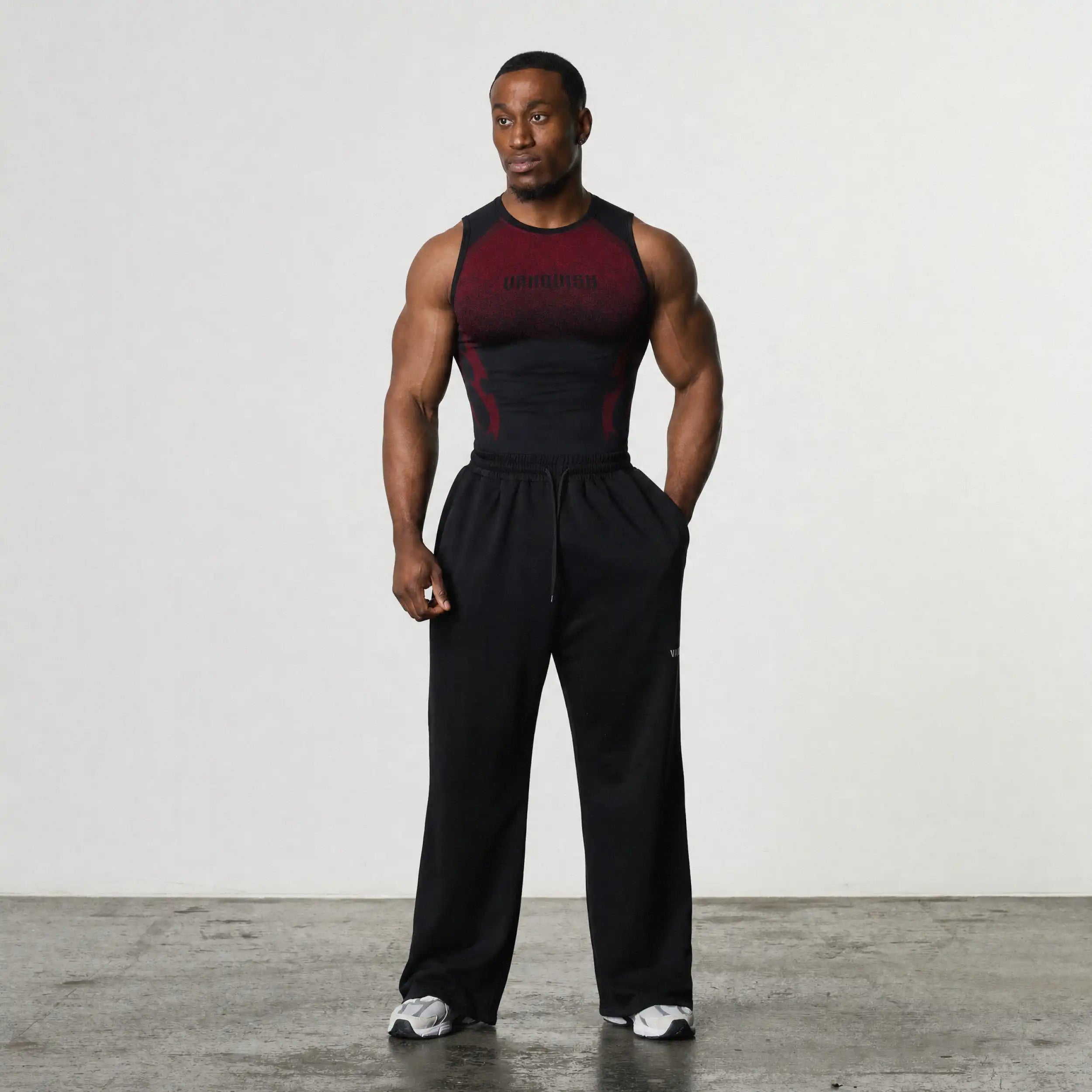 TRIBAL COMPRESSION BLACK AND RED TANK