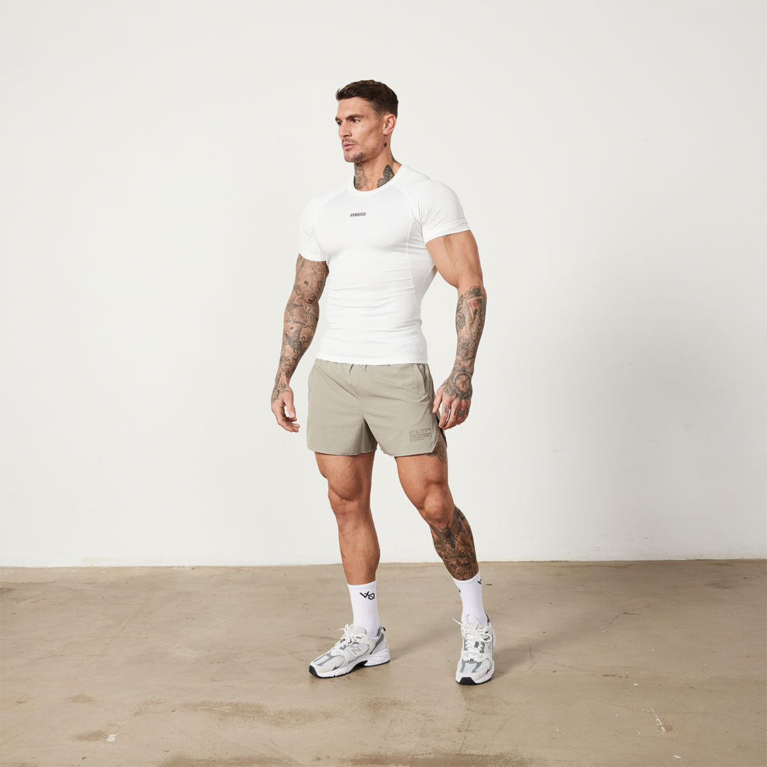 Vanquish Utility White Short Sleeve Base Layer Top