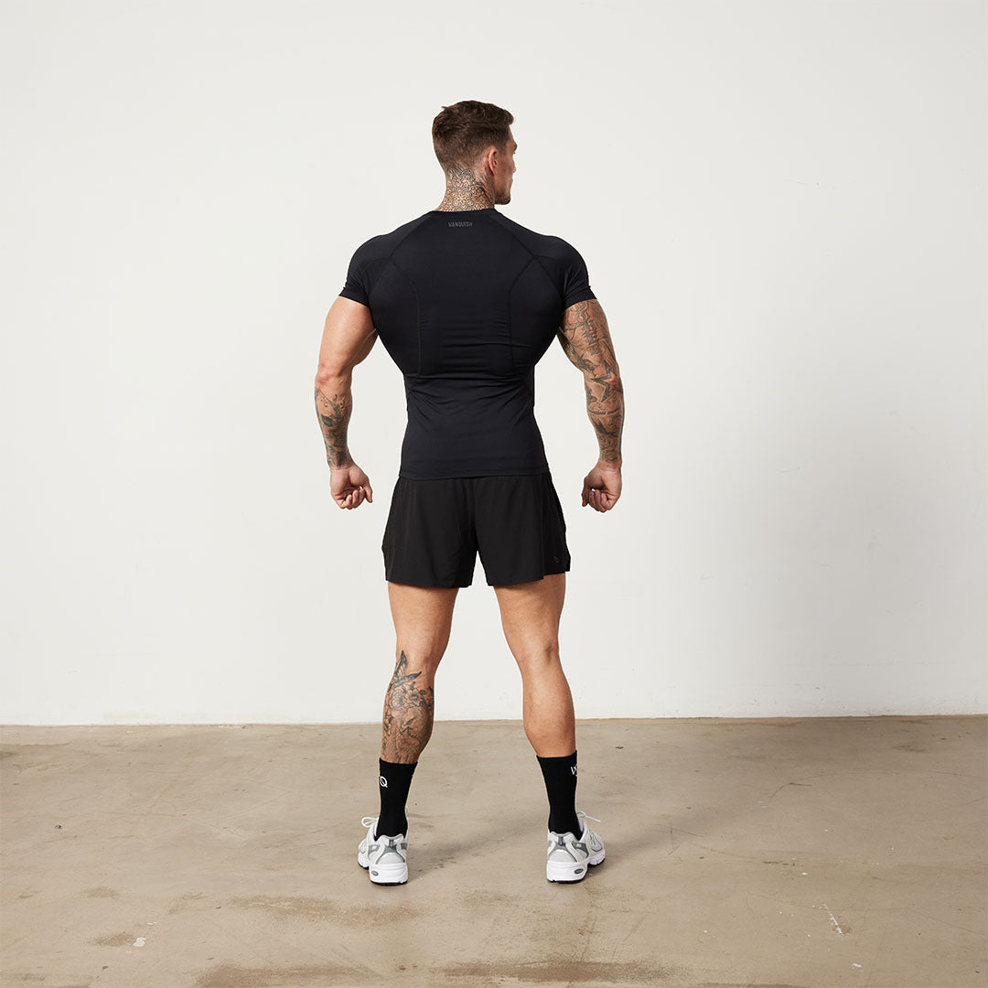 Vanquish Utility Black Short Sleeve Base Layer Top