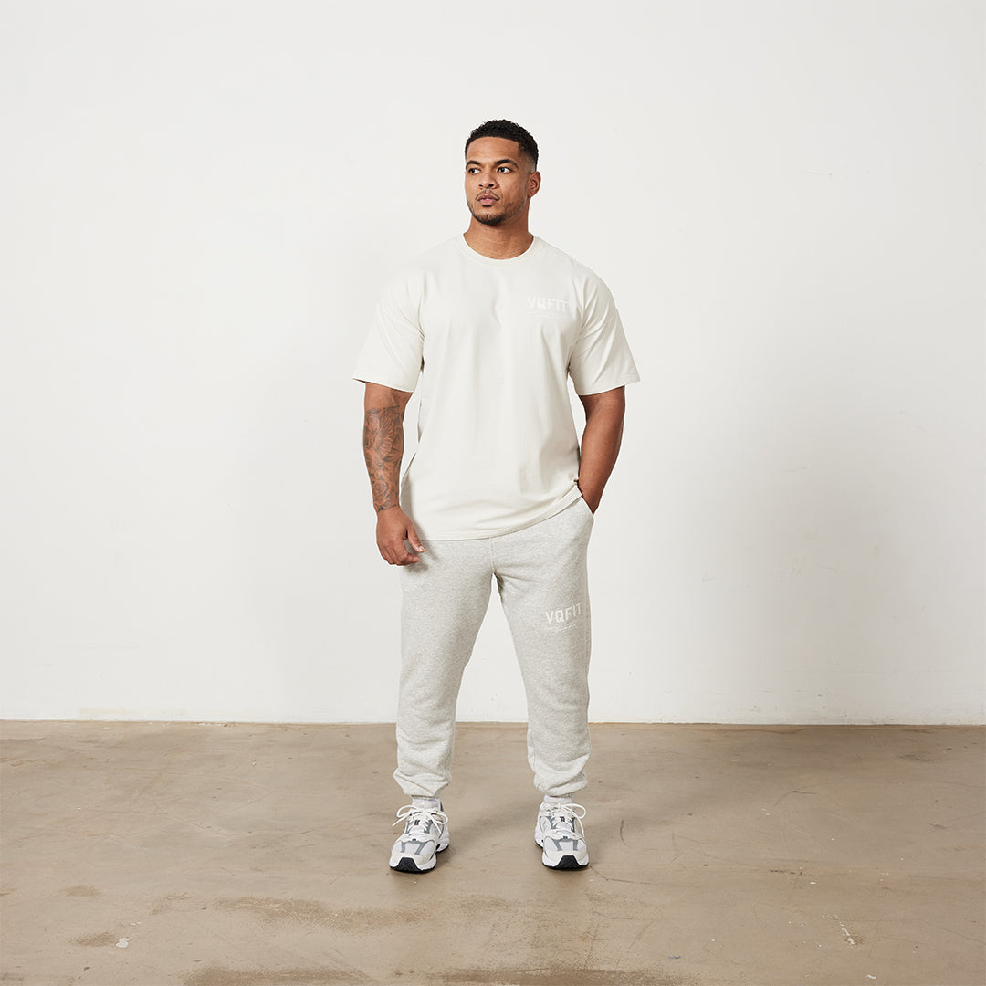 Vanquish VQFIT Distressed Print Oat Marl Tapered Sweatpants