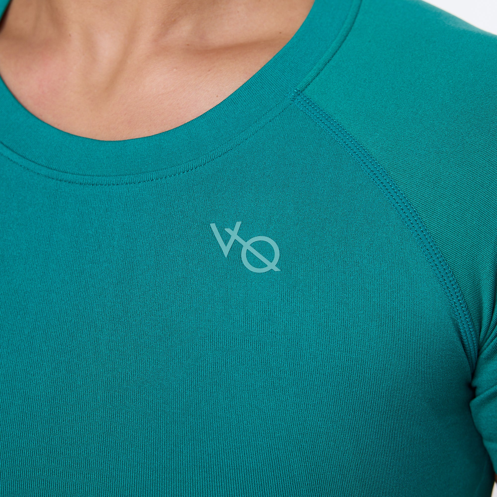 Vanquish Elevate Seamless Emerald Teal Midi Cap Sleeve T Shirt