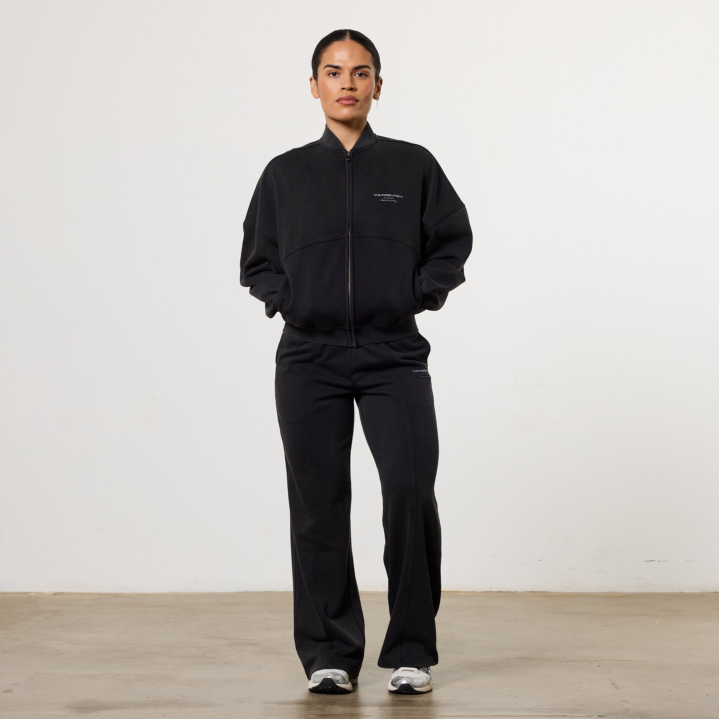 Vanquish Womens Washed Black Zip Up Jacket