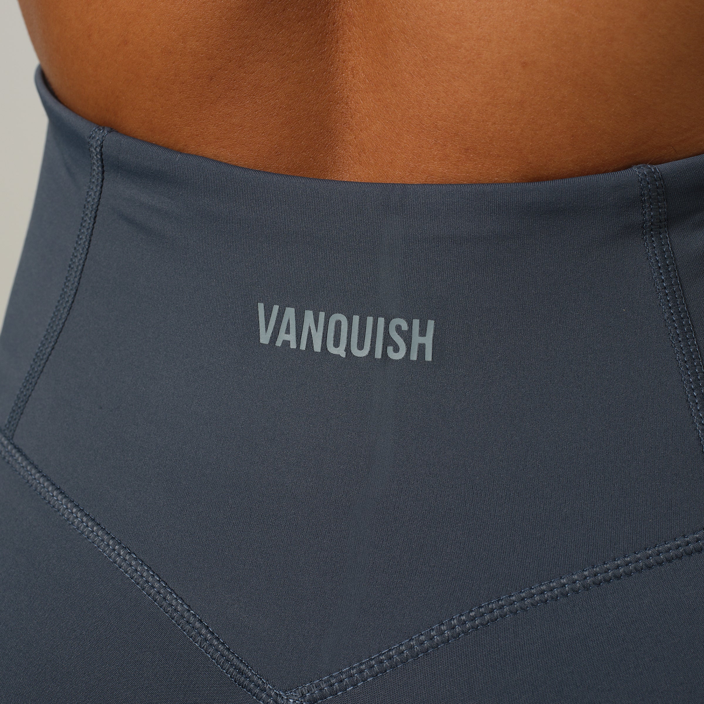 VANQUISH ENHANCE STEEL BLUE HIGH-WAIST SHORTS