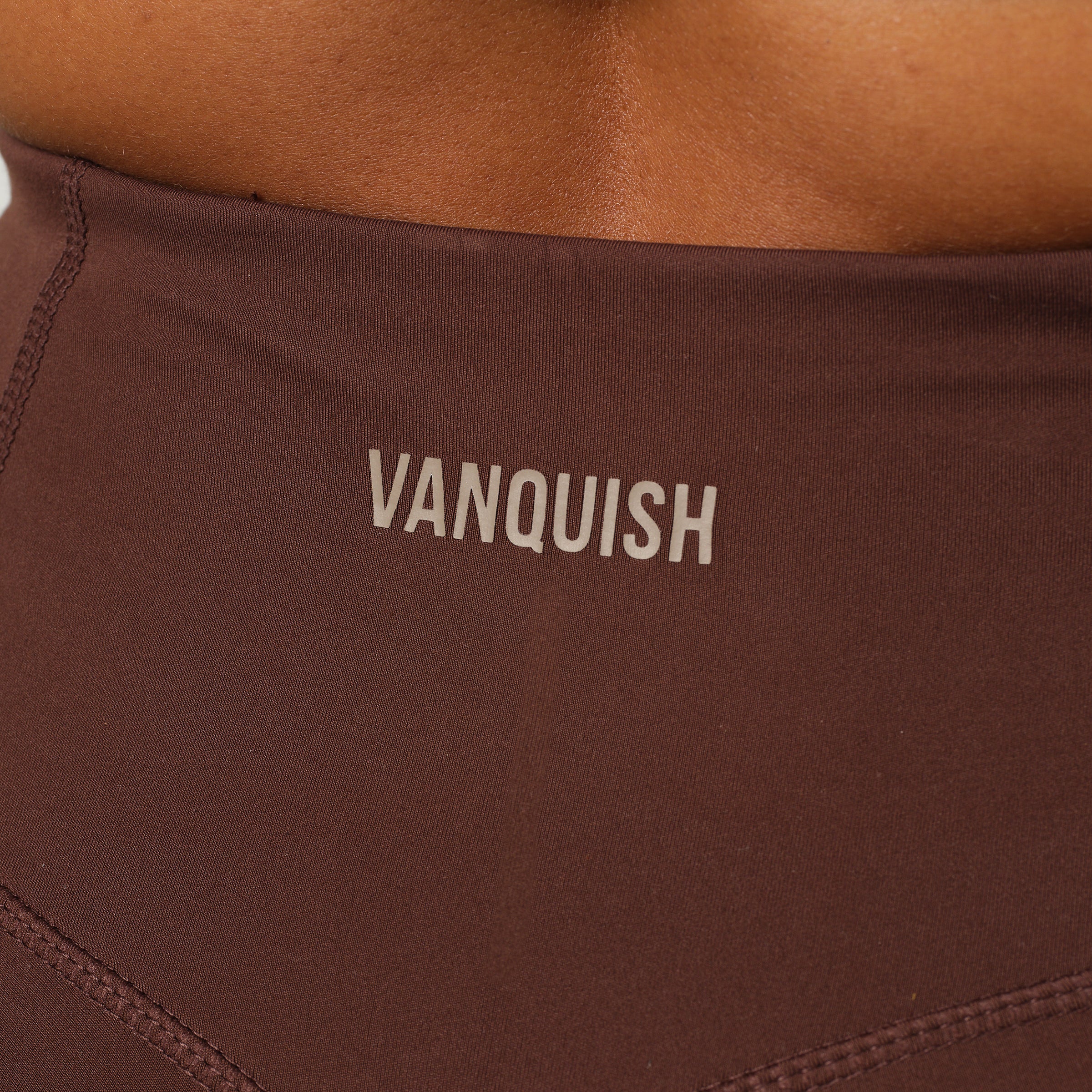 VANQUISH ENHANCE COFFEE BROWN HIGH-WAIST SHORTS
