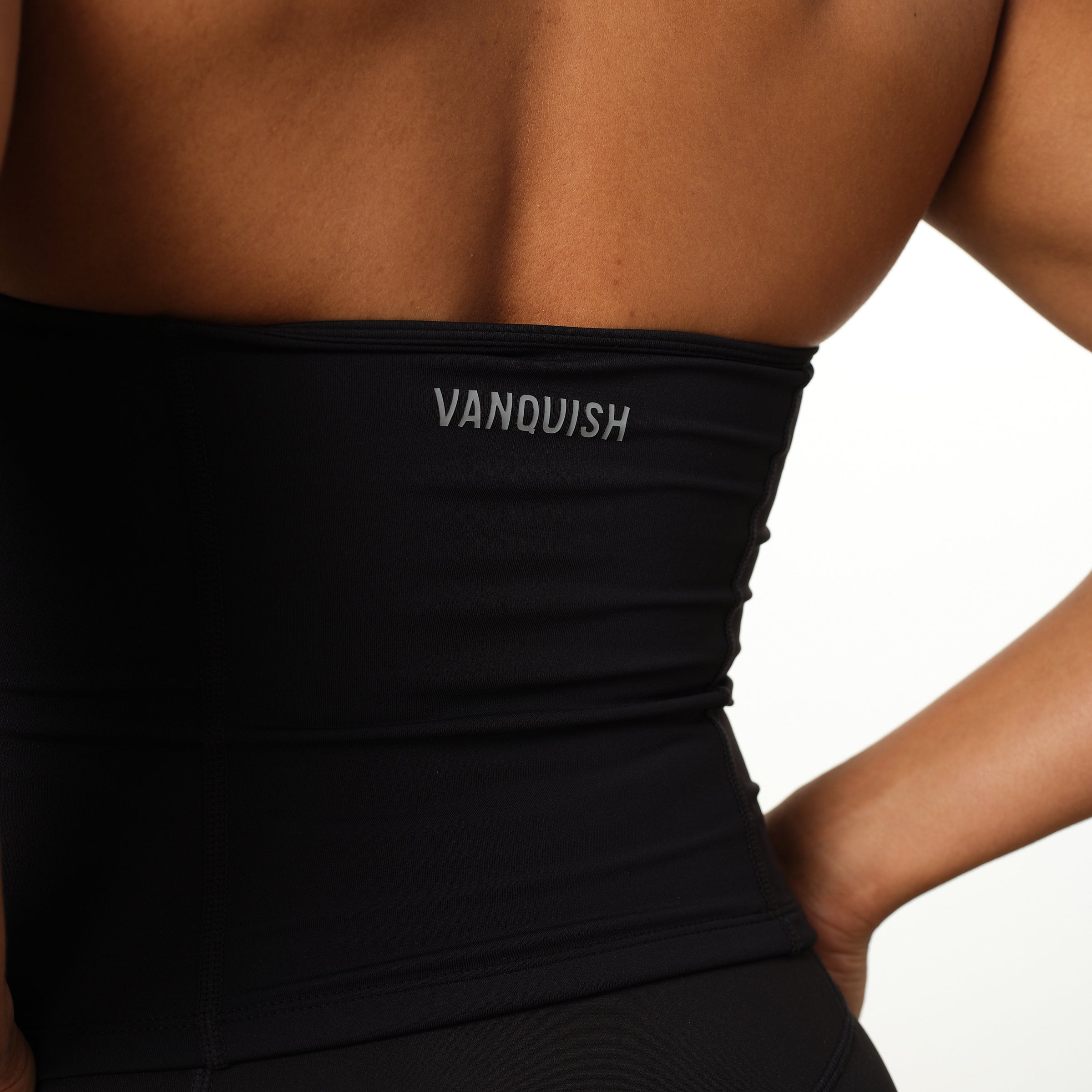 VANQUISH ENHANCE BLACK HALTER NECK TOP
