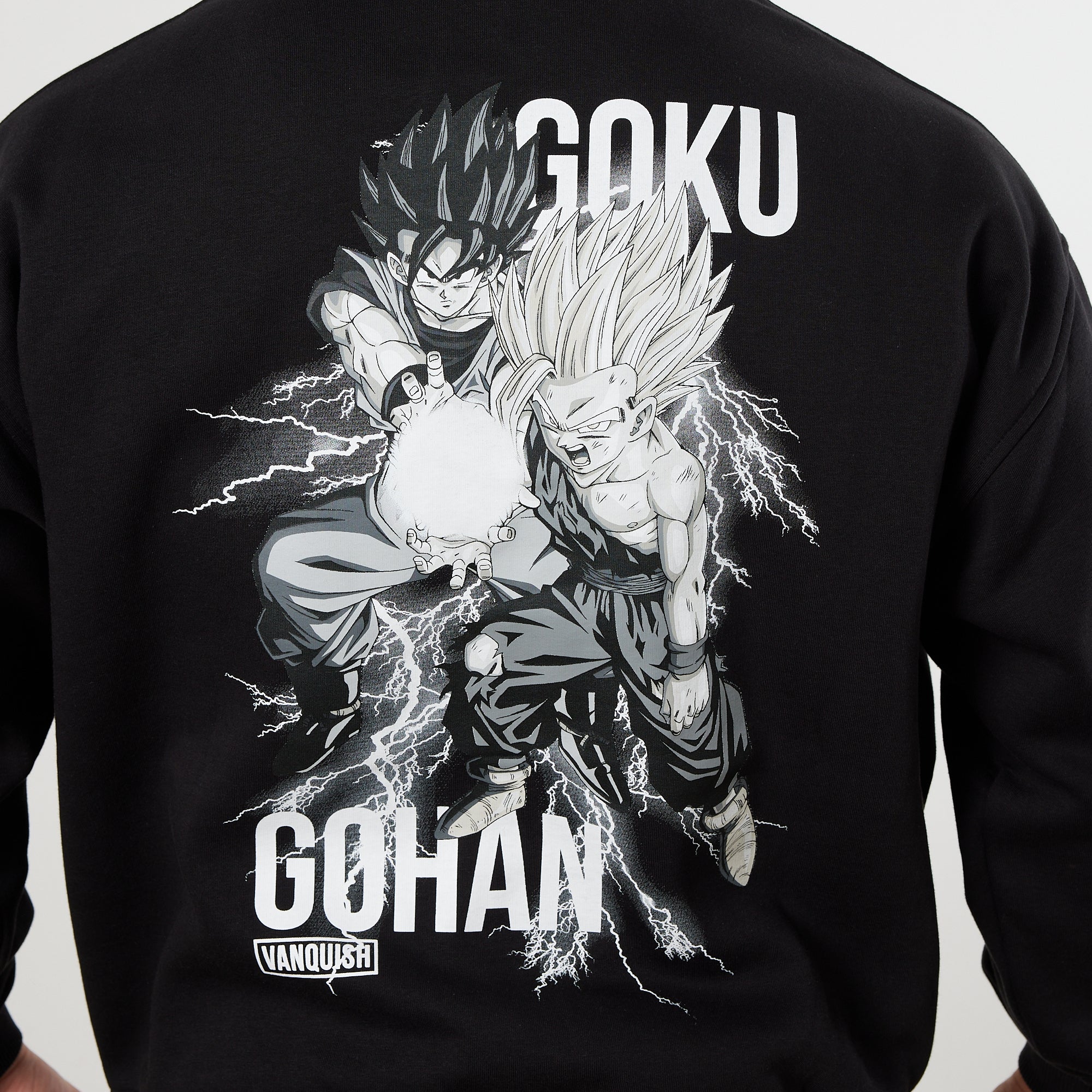 Vanquish DBZ CS Cell Gohan + Goku Black Oversized Pullover Hoodie