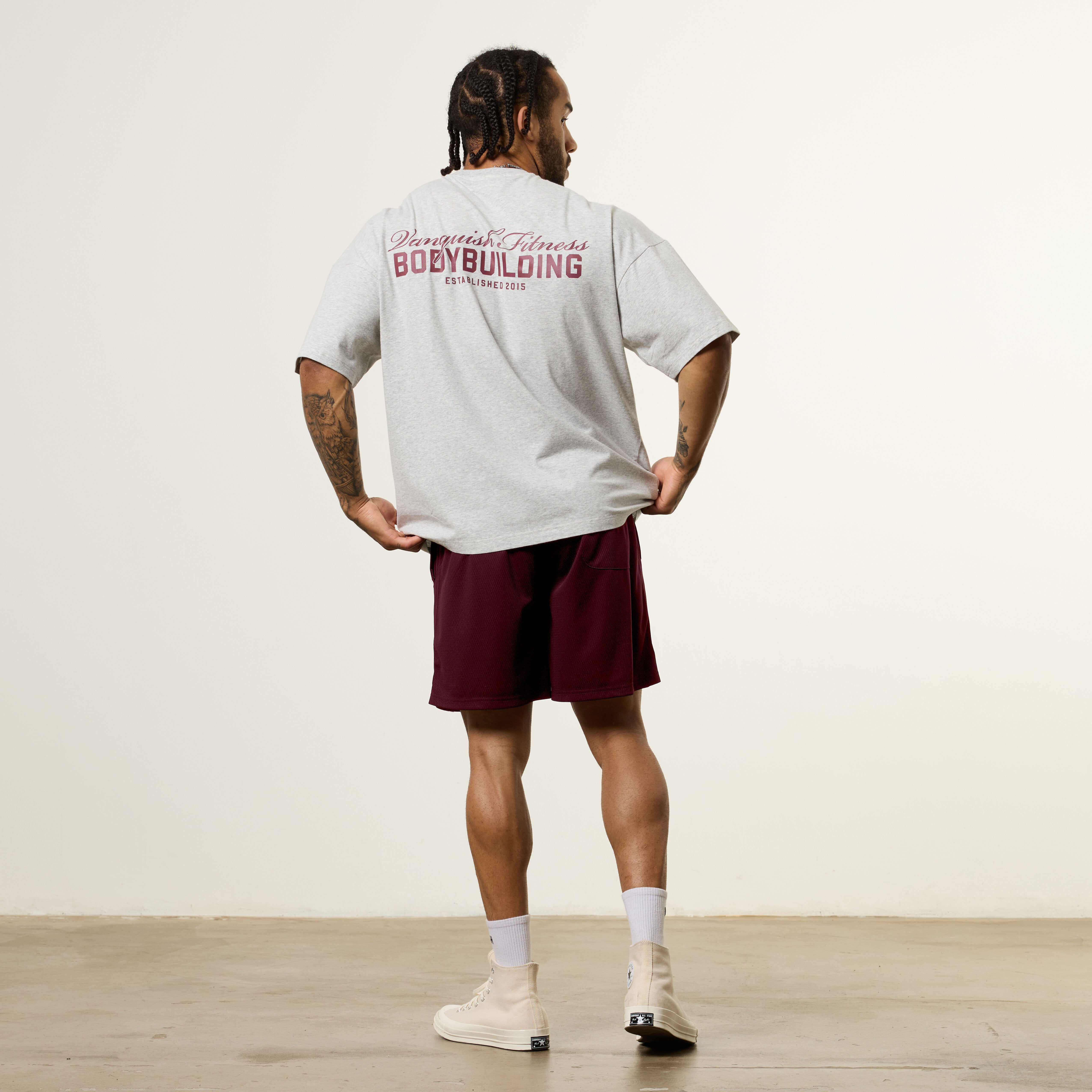 Vanquish Bodybuilding Grey Oversized Boxy T Shirt