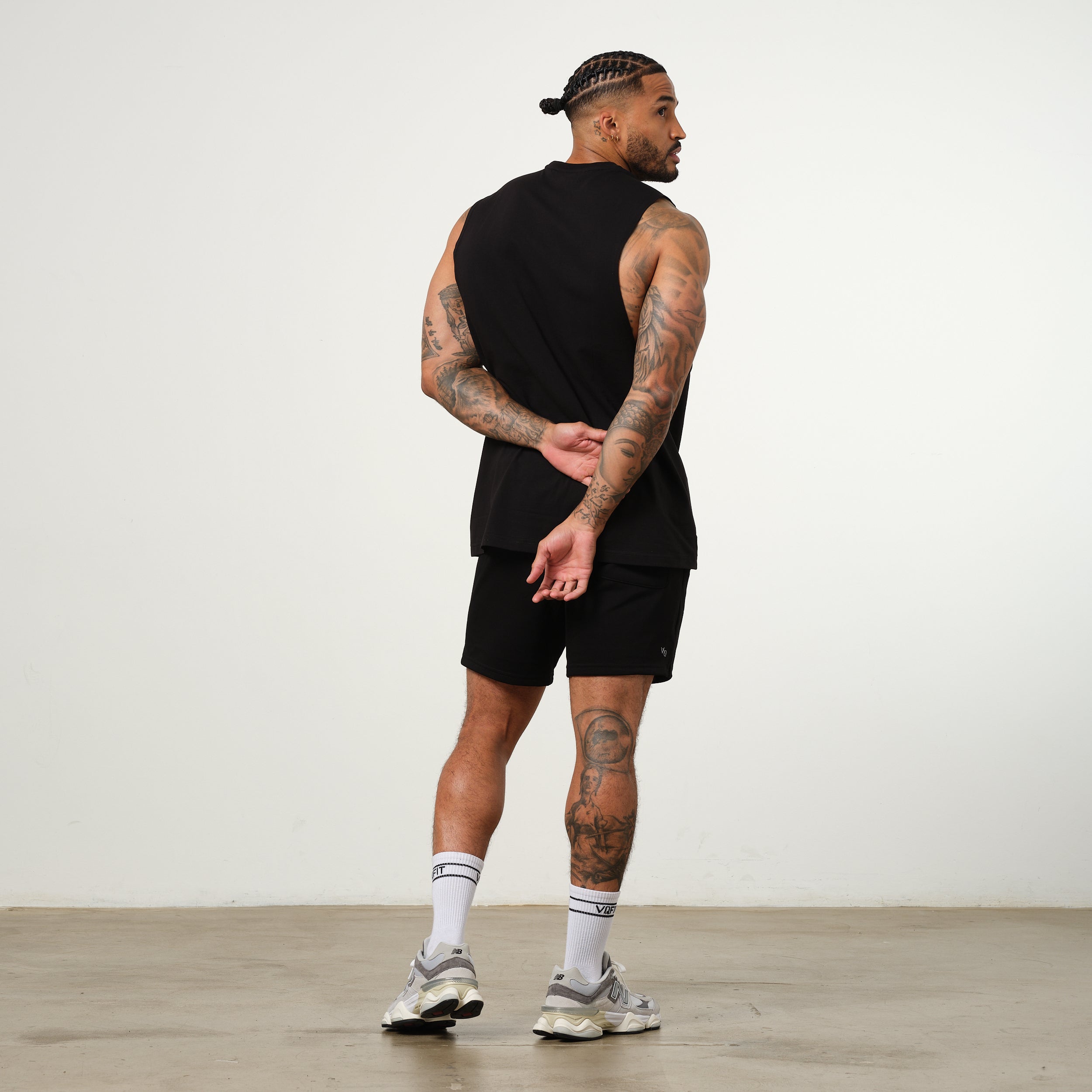 Vanquish Essential Black Oversized Sleeveless T Shirt