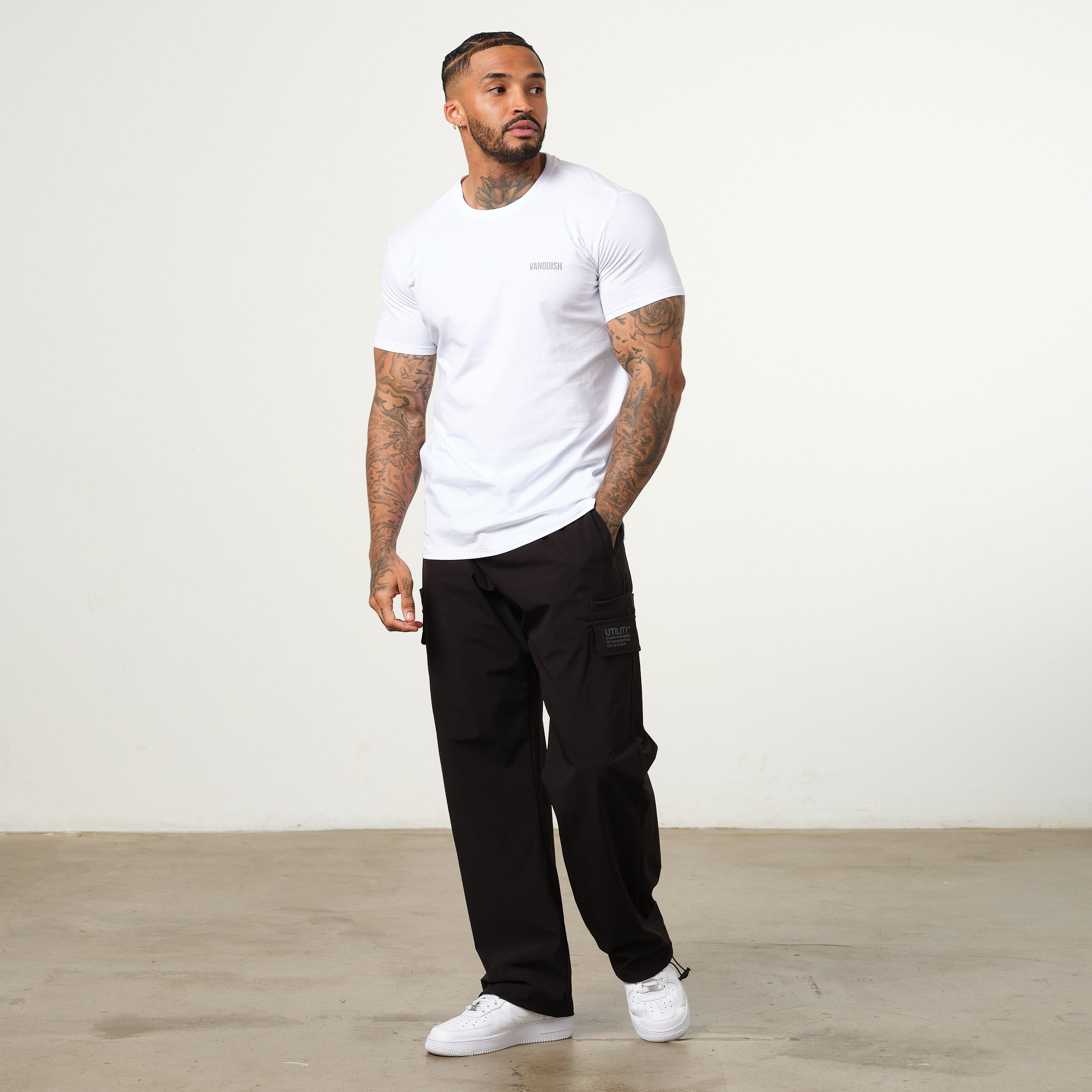 Vanquish Essential White Slim Fit Short Sleeve T Shirt