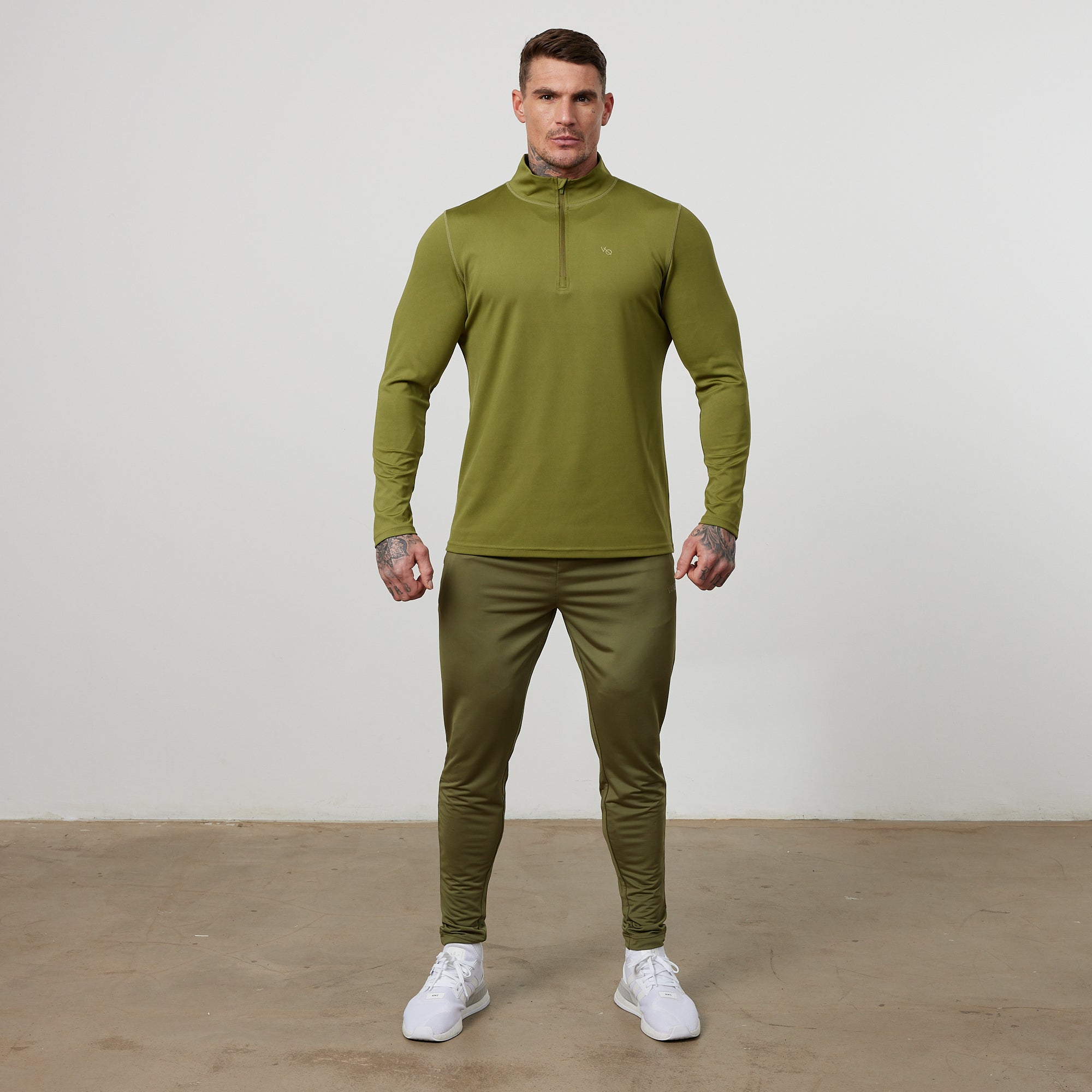 Vanquish Essential Olive Green Performance 1/4 Zip Top