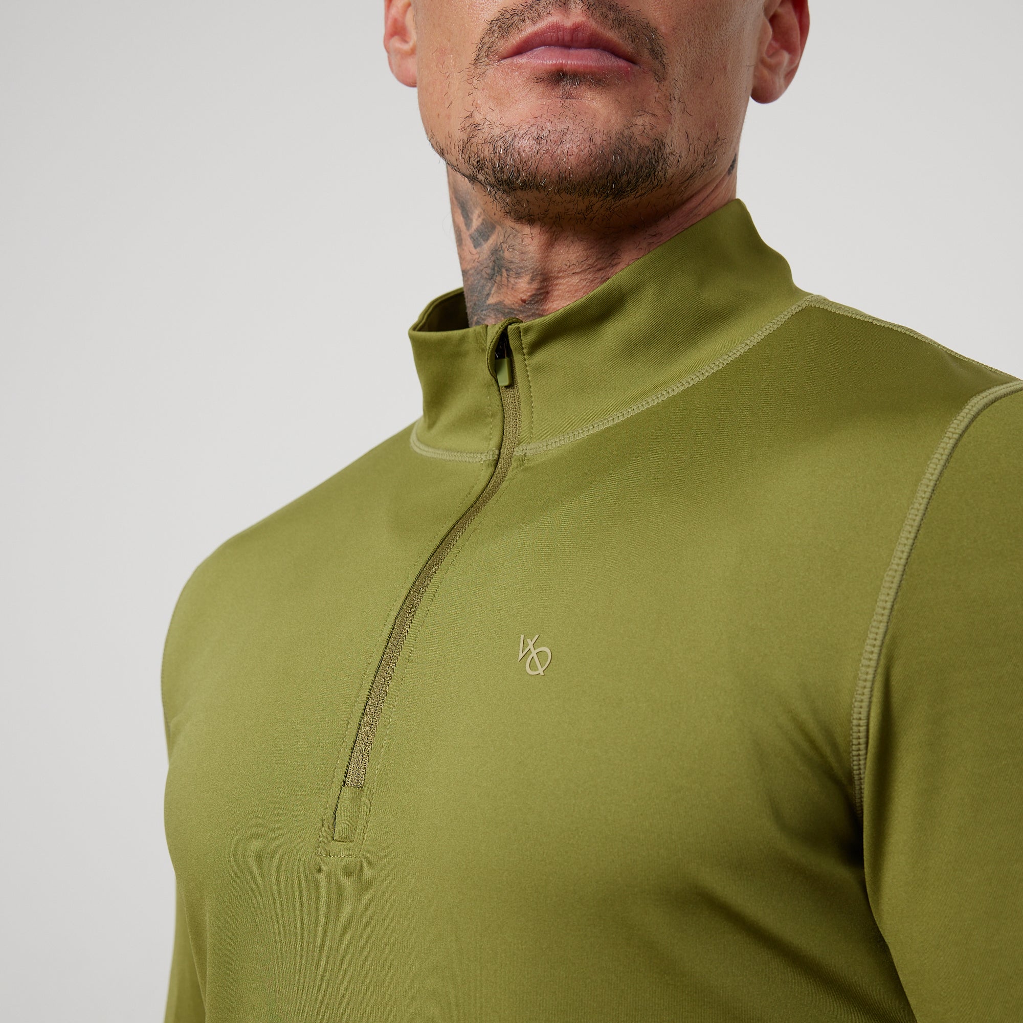 Vanquish Essential Olive Green Performance 1/4 Zip Top