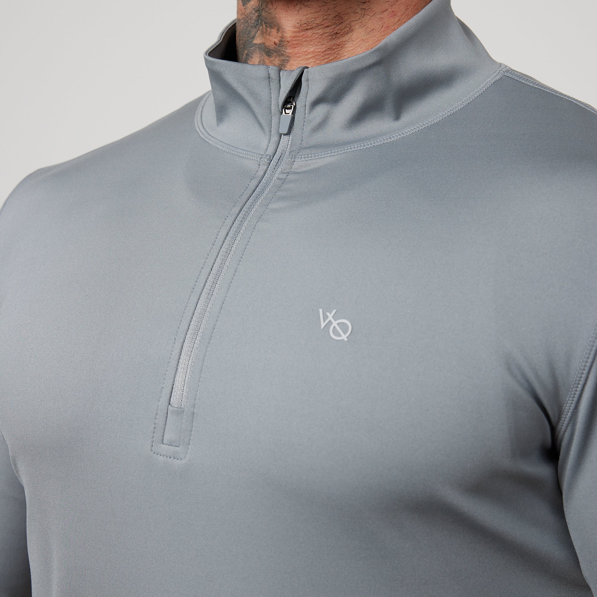 Vanquish Essential Steel Grey Performance 1/4 Zip Top