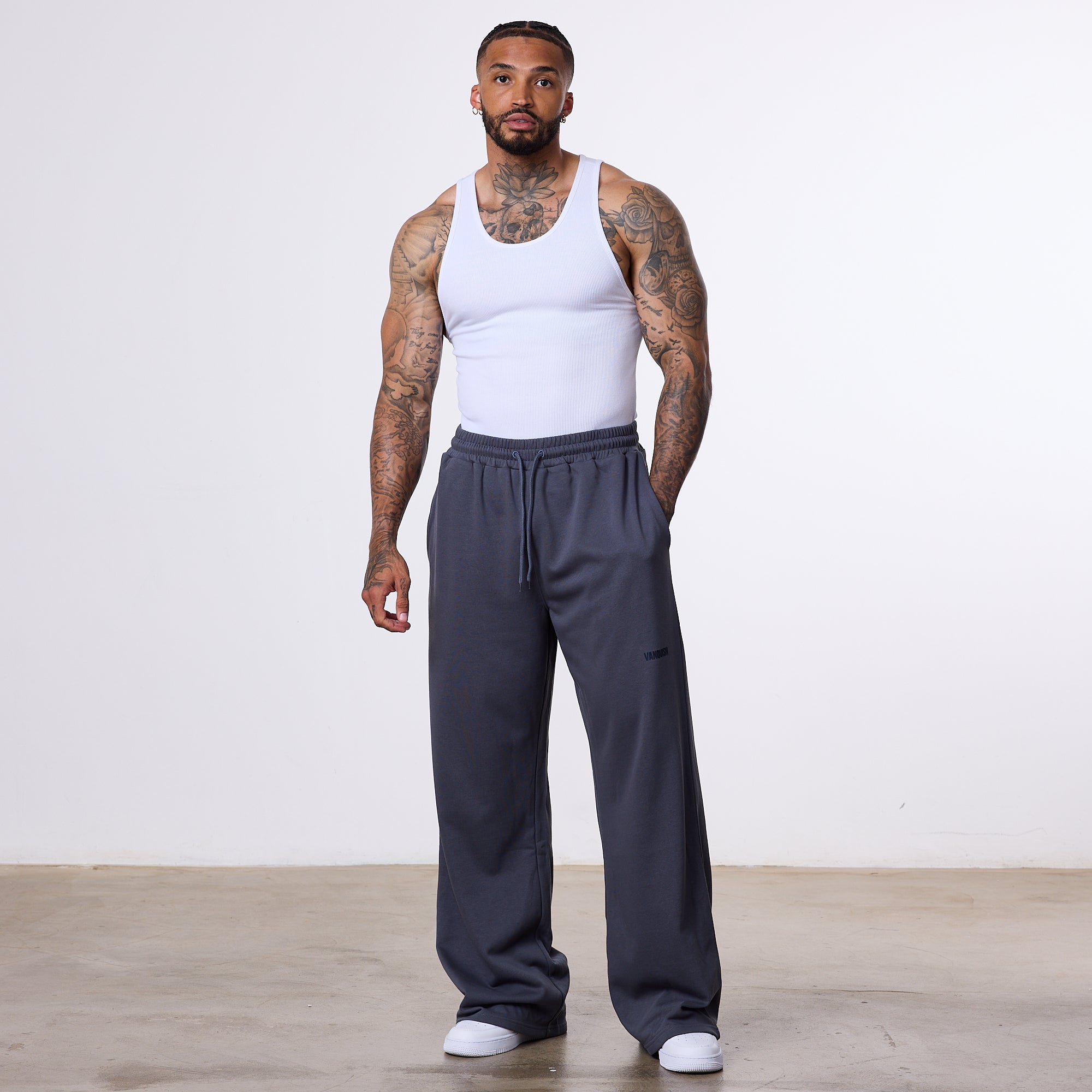 Vanquish Essential Denim Blue Straight Leg Sweatpants