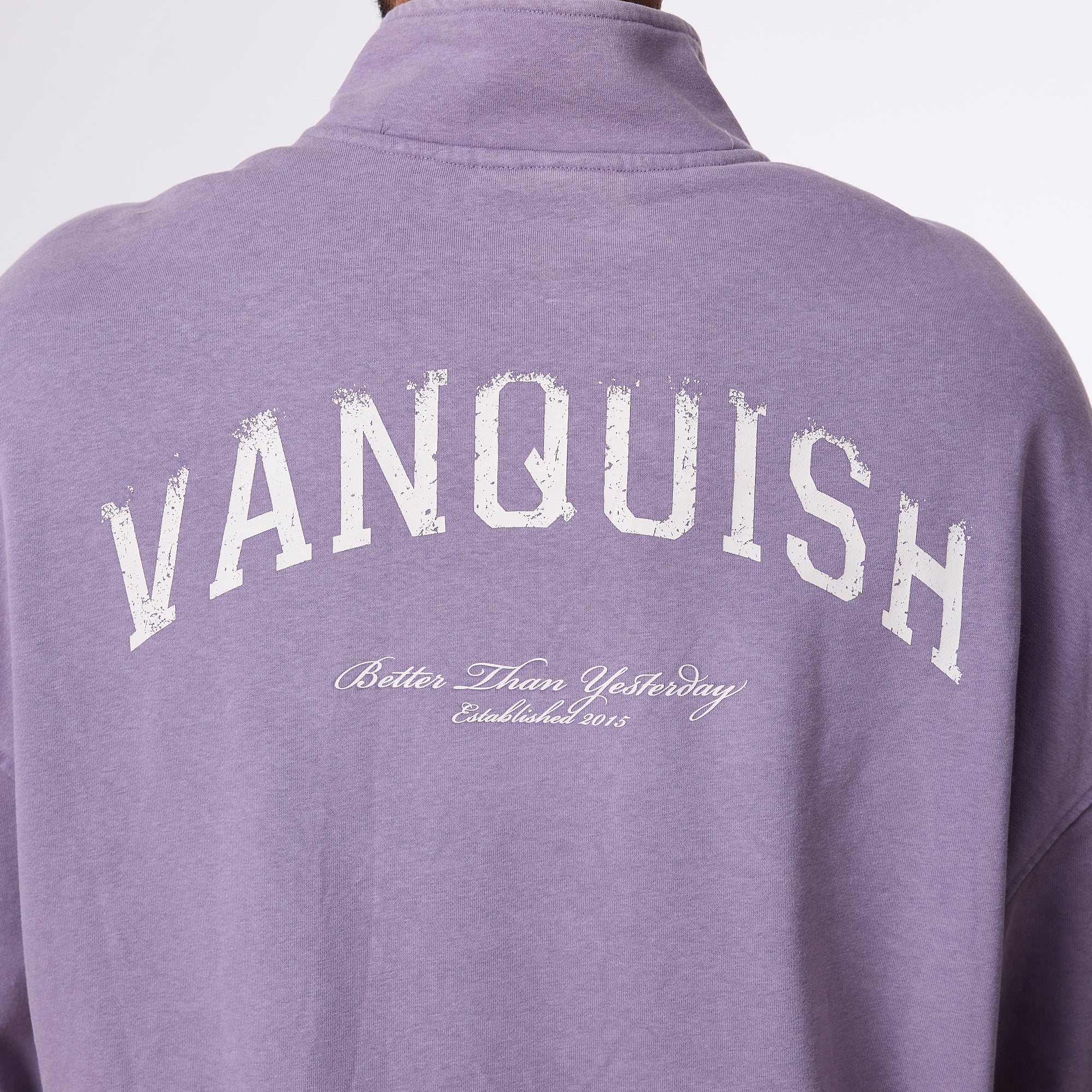 Vanquish – „Better Than Yesterday“-Pullover in verwaschenem Lila mit Viertelreißverschluss