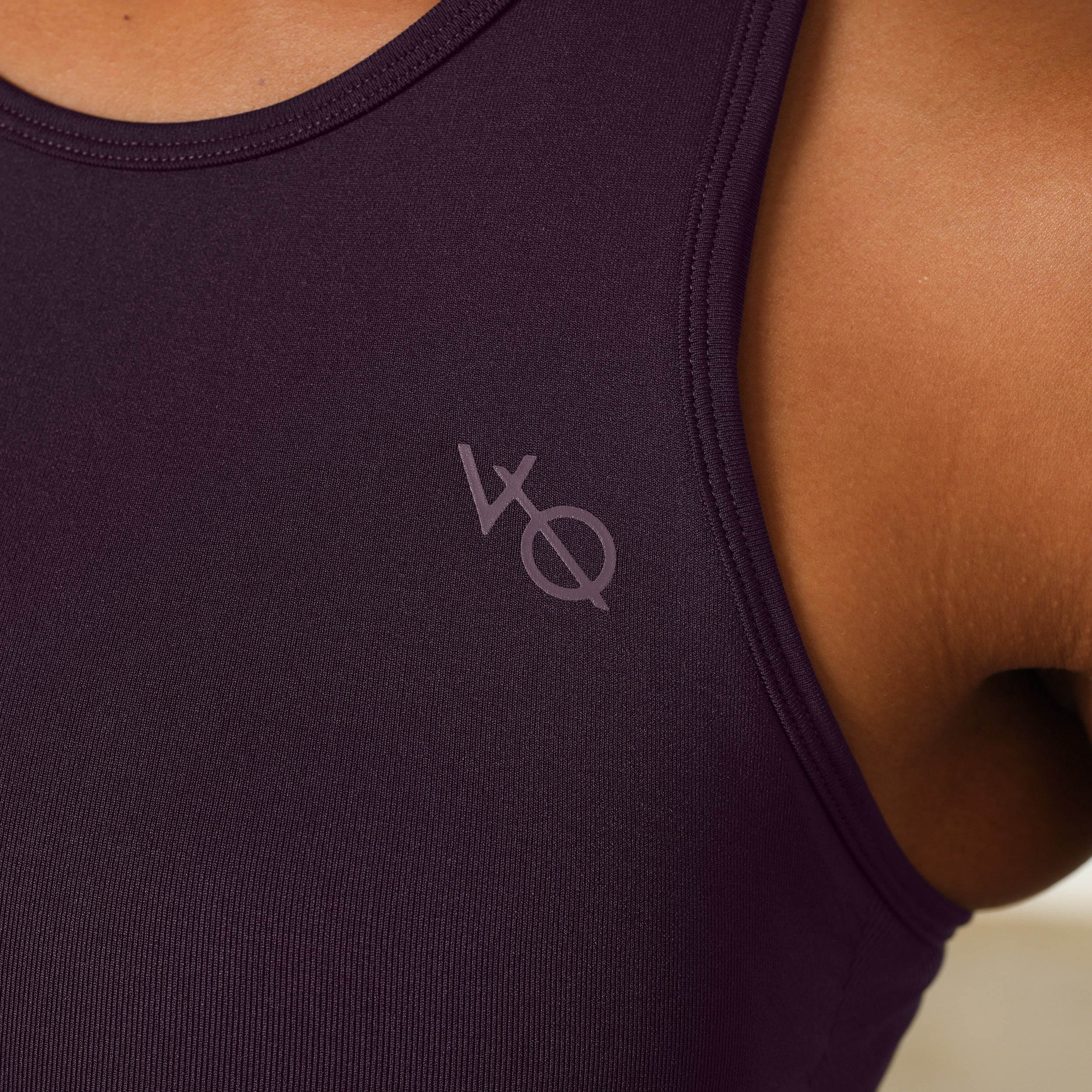 Vanquish Elevate Seamless Plum Racer Back Midi Tank Top