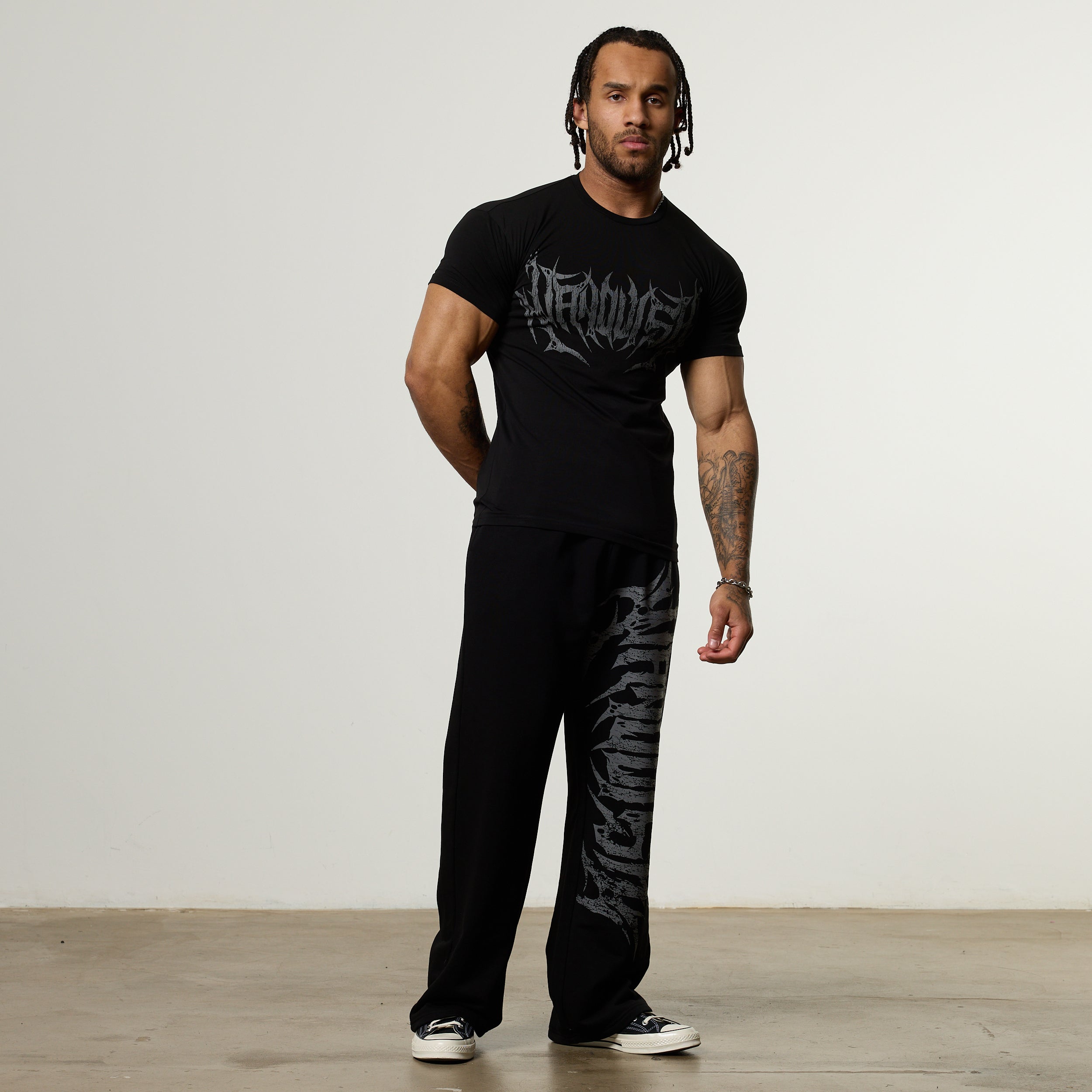 Vanquish Metal Black Straight Leg Sweatpants