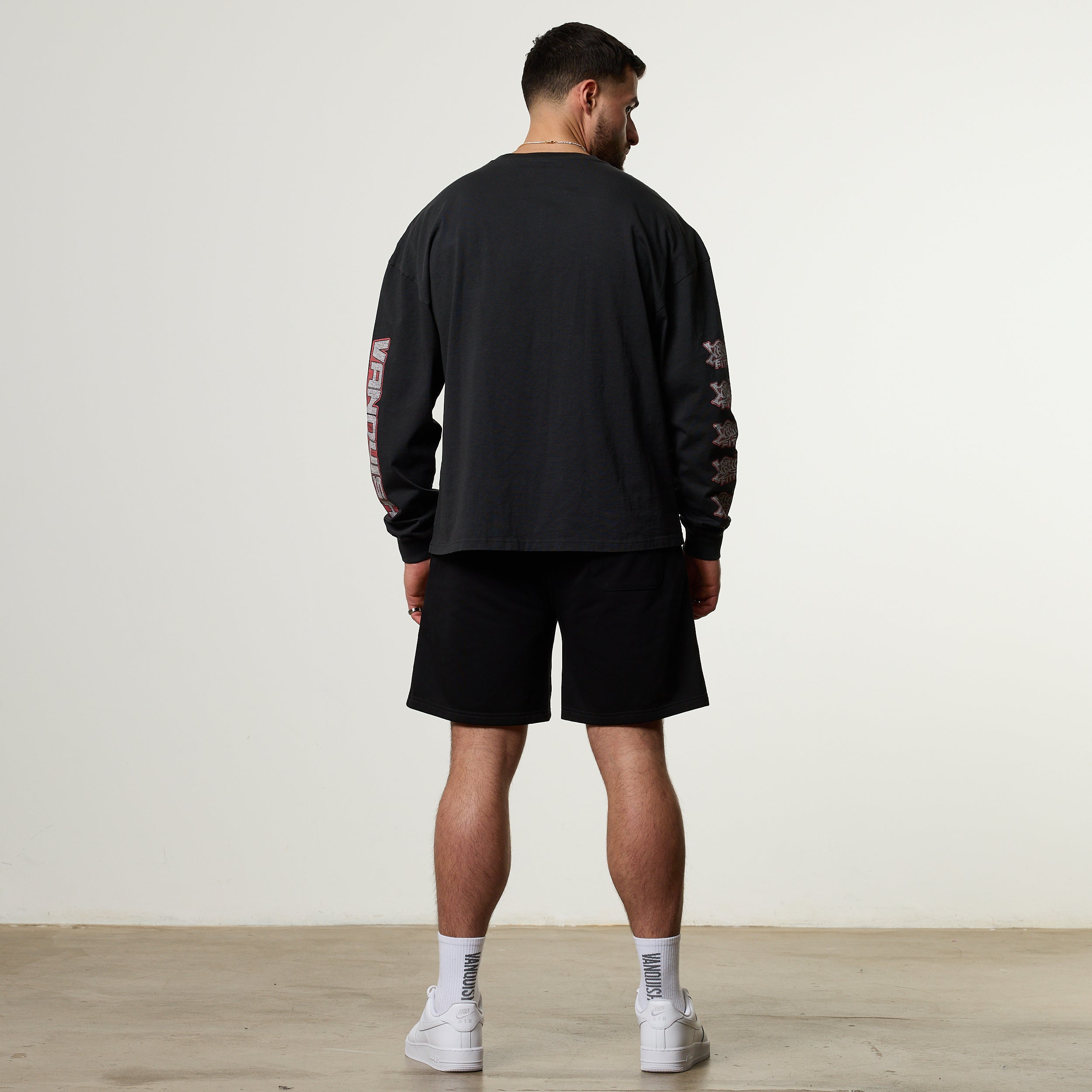 Vanquish Obsidian Black Dobermann Oversized Long Sleeve Boxy T Shirt