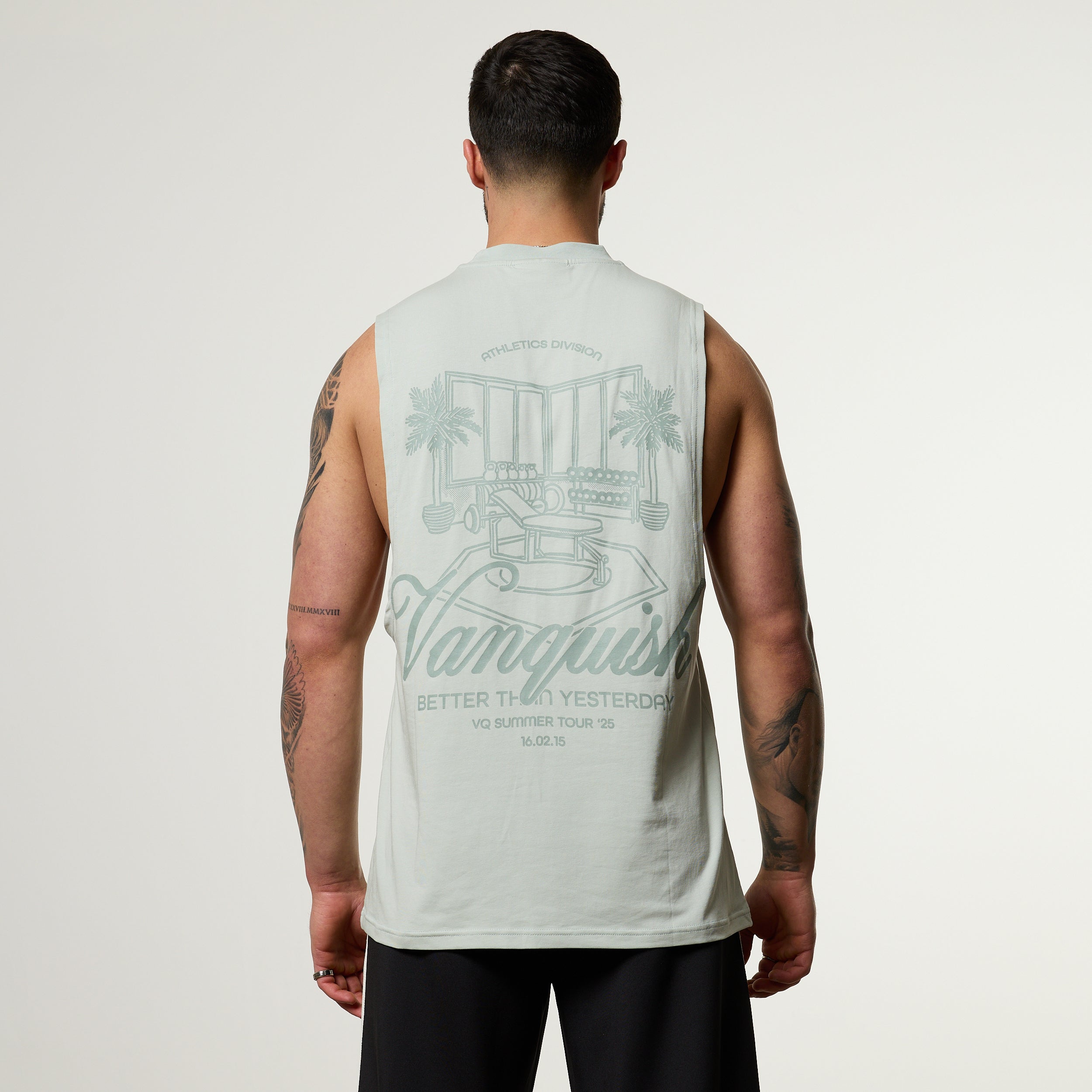 Vanquish Off Season Green Sleeveless T Shirt