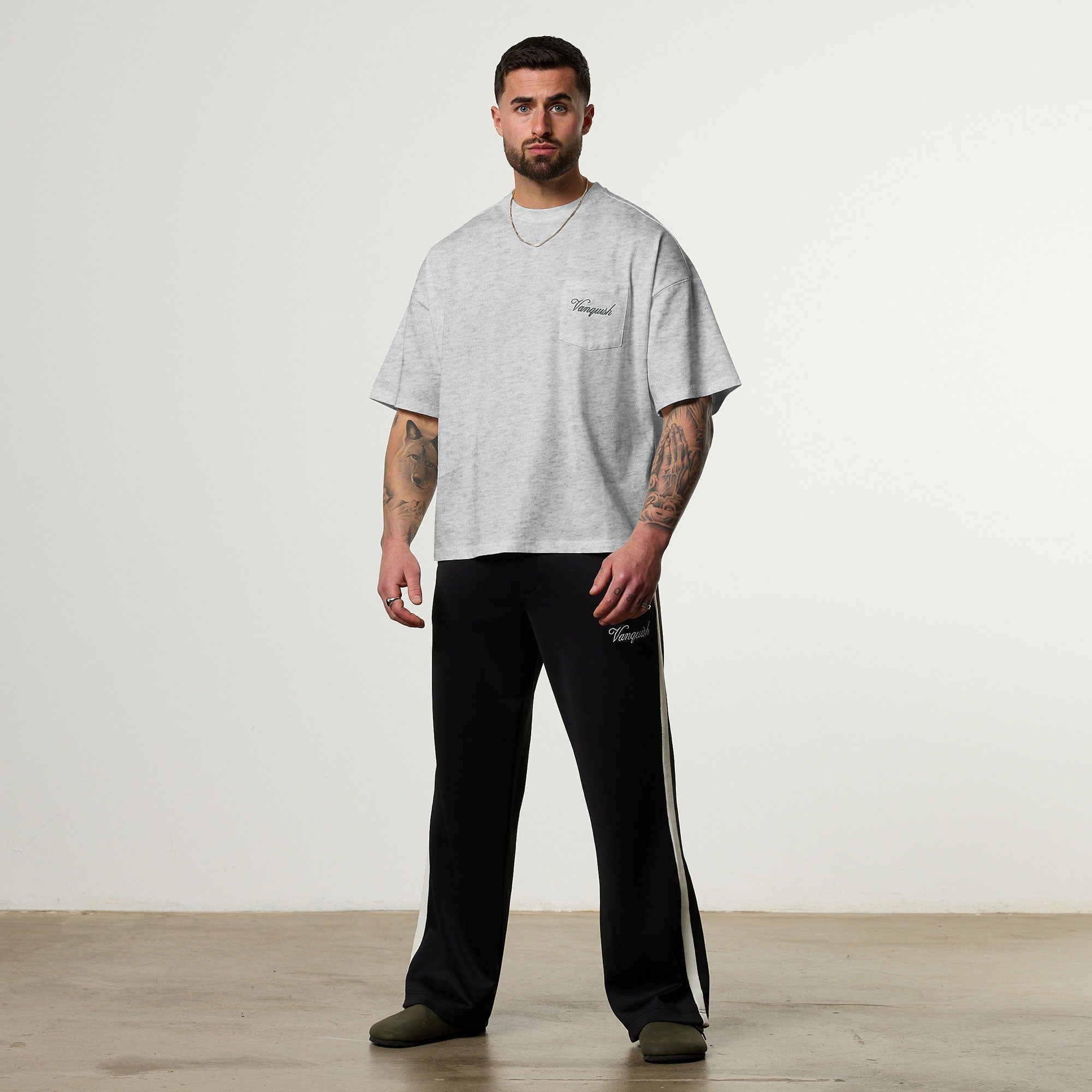 Vanquish Off Season Ice Marl Oversized Boxy Pocket T Shirt
