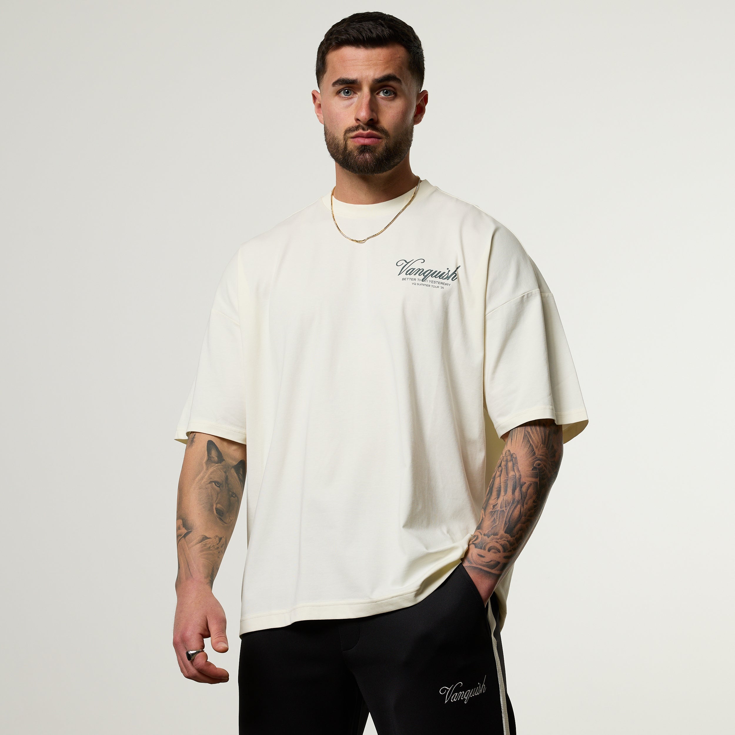 Vanquish Off Season Vintage White Oversized Boxy T Shirt