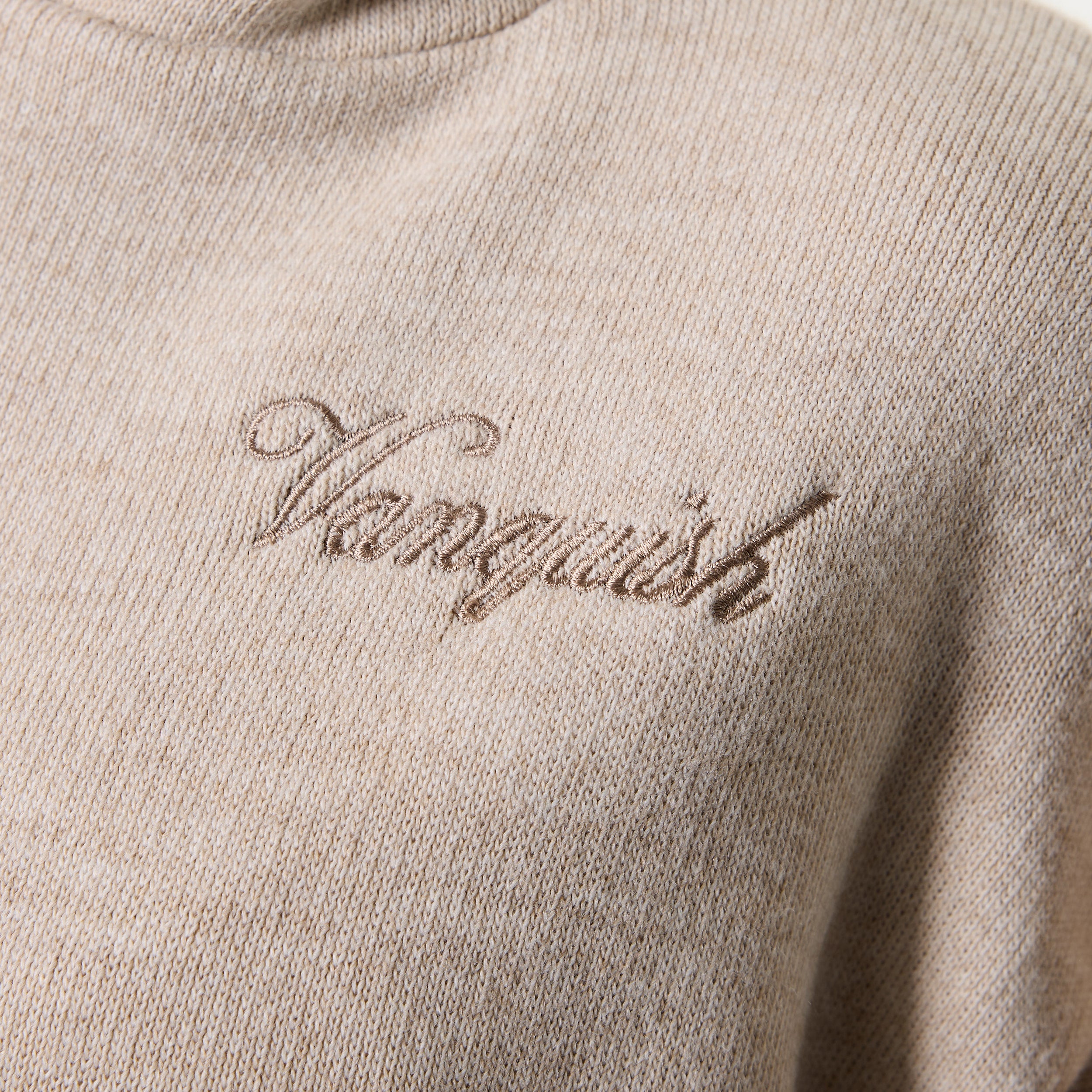 WOMENS EMBROIDERED KNIT OAT OVERSIZED HOODIE