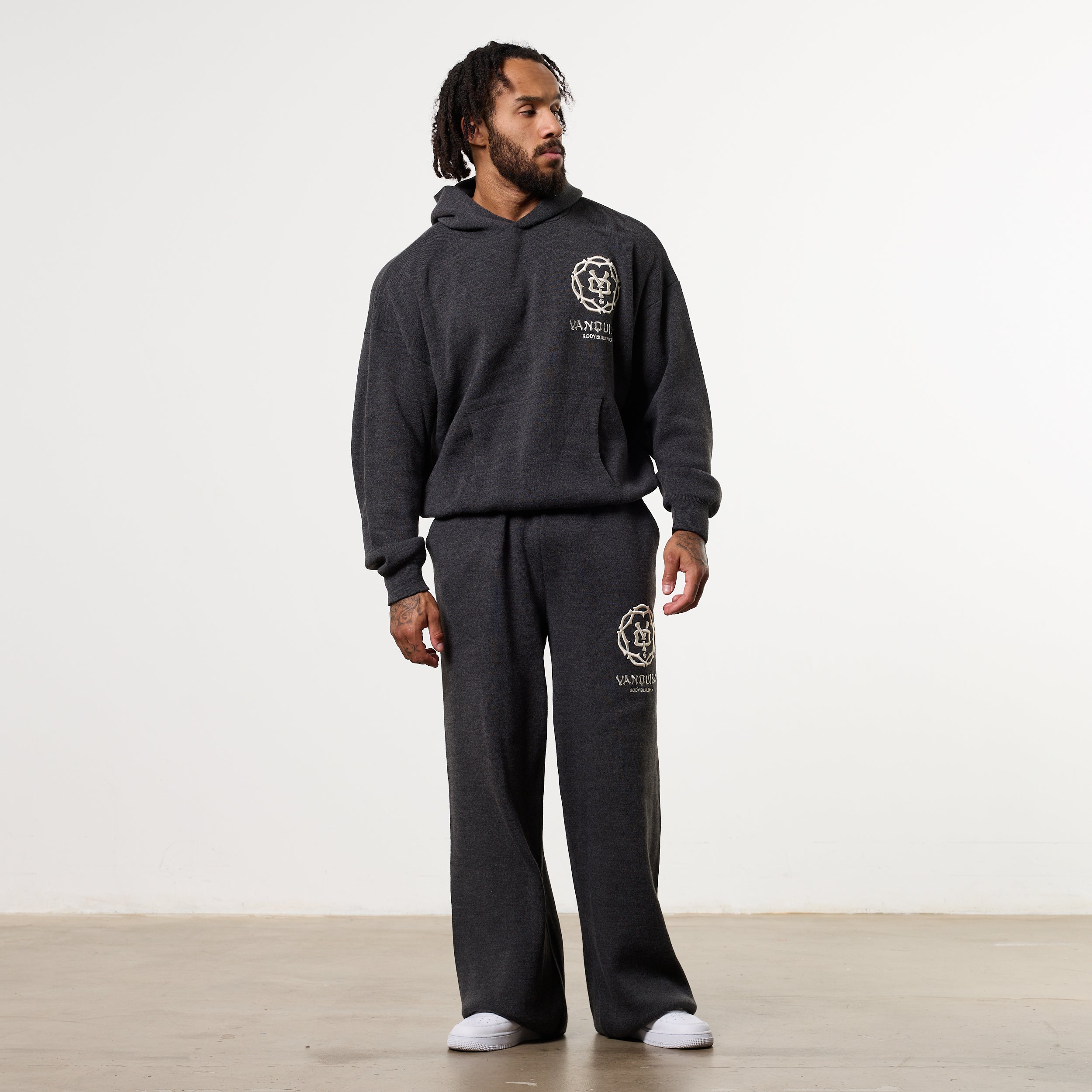 THORN KNIT STORM GREY OVERSIZED HOODIE