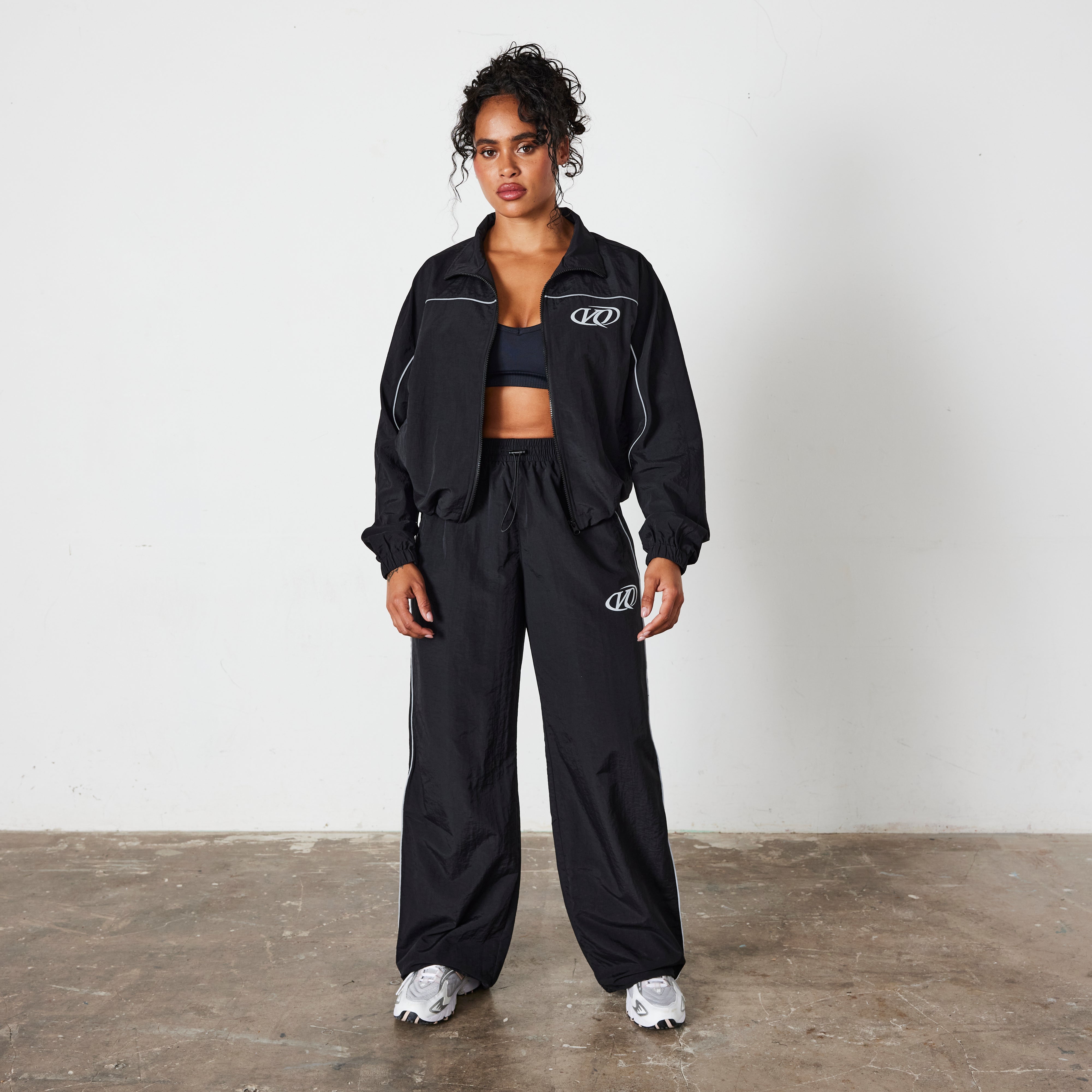 Vanquish Black Racing Wide Leg Track Pants