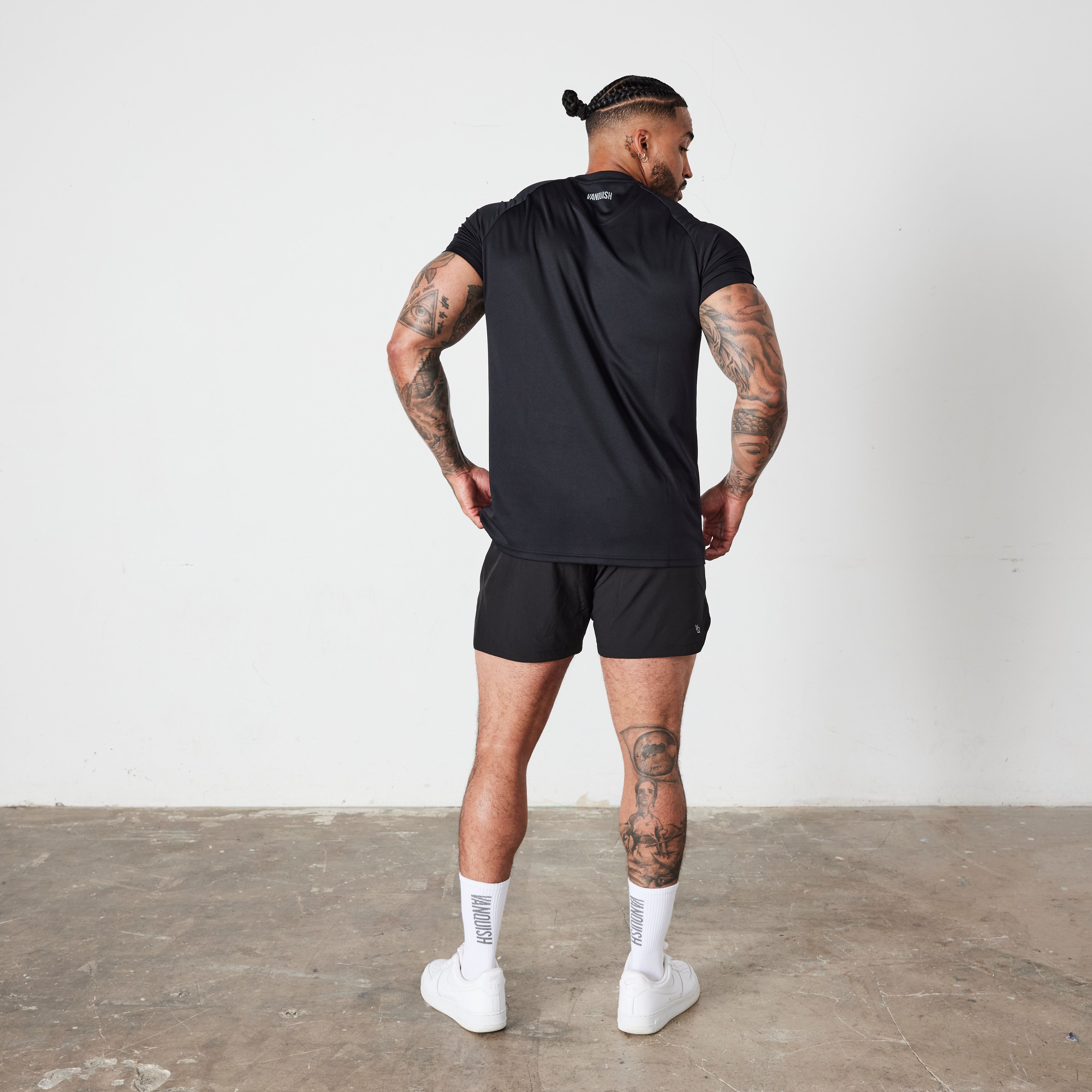 Vanquish Essential Black Reflective Performance Short Sleeve T Shirt