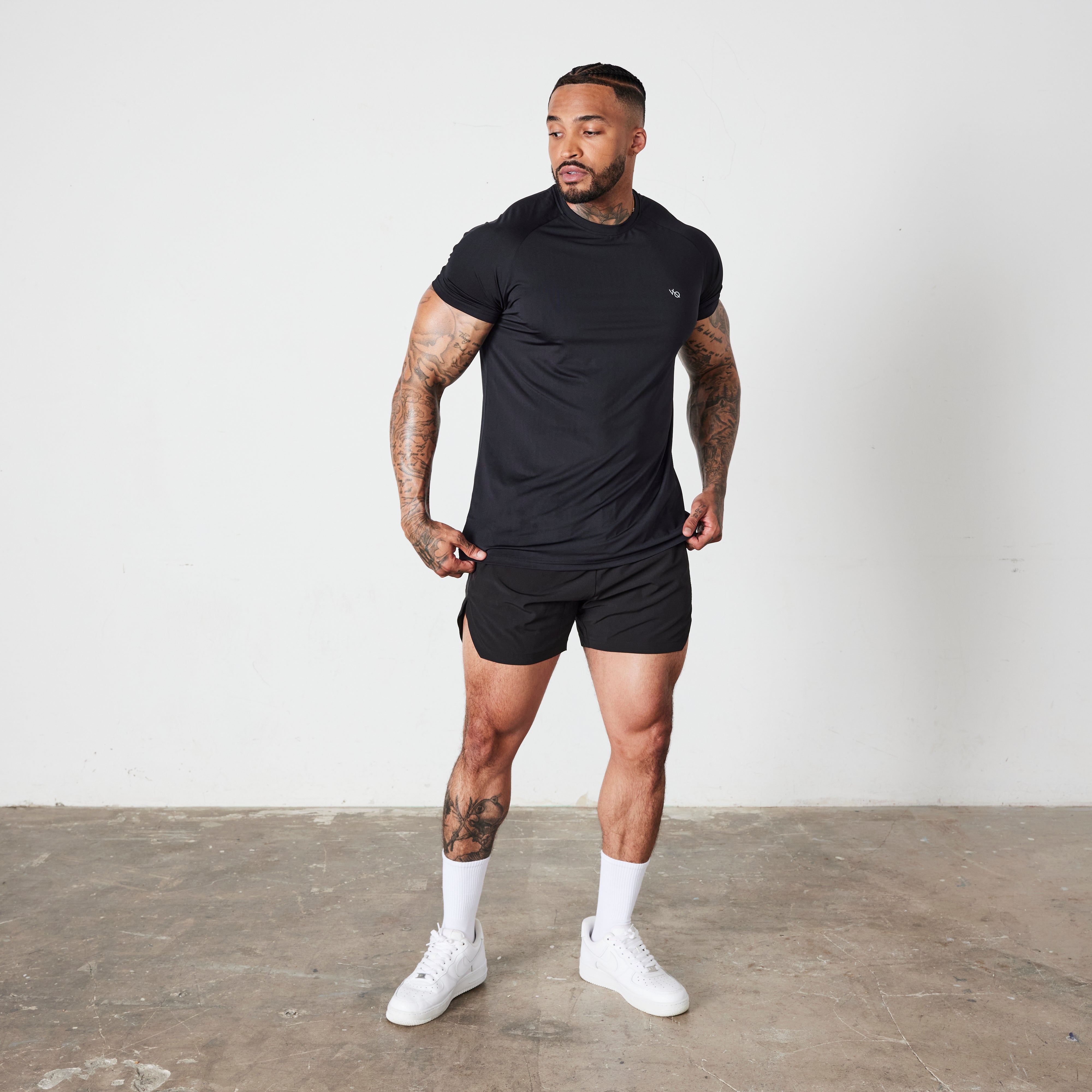 Vanquish Essential Black Reflective Performance Short Sleeve T Shirt