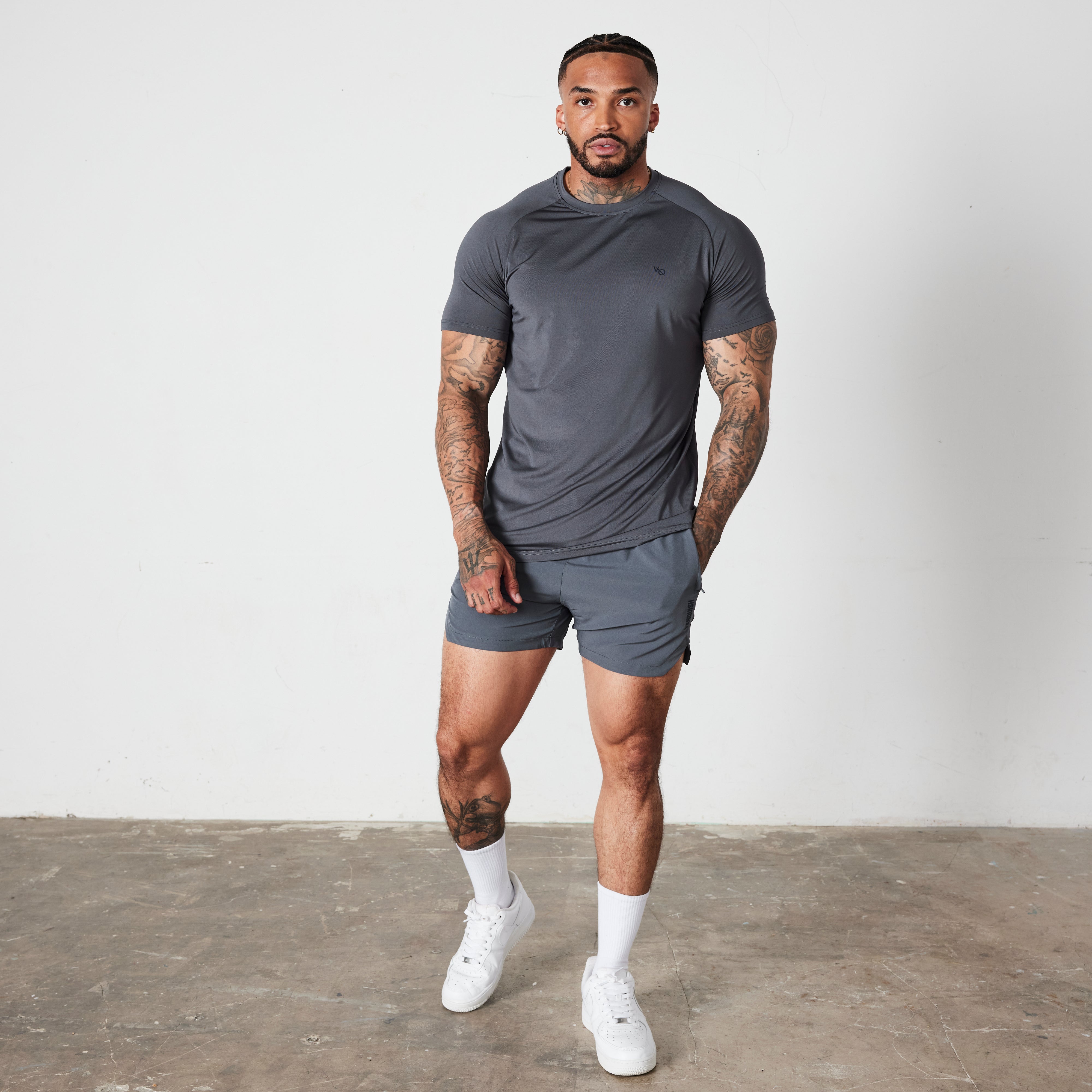 Vanquish Essential Performance-Shorts aus Denim in Blau, 4 Zoll